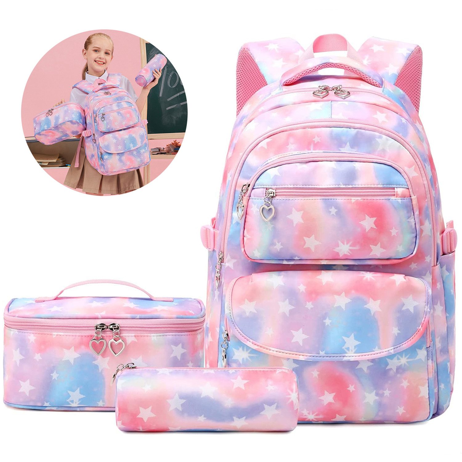 RWEUOQ Schulrucksack Schulrucksack Schulrucksack-Set Schultasche Teenager günstig online kaufen