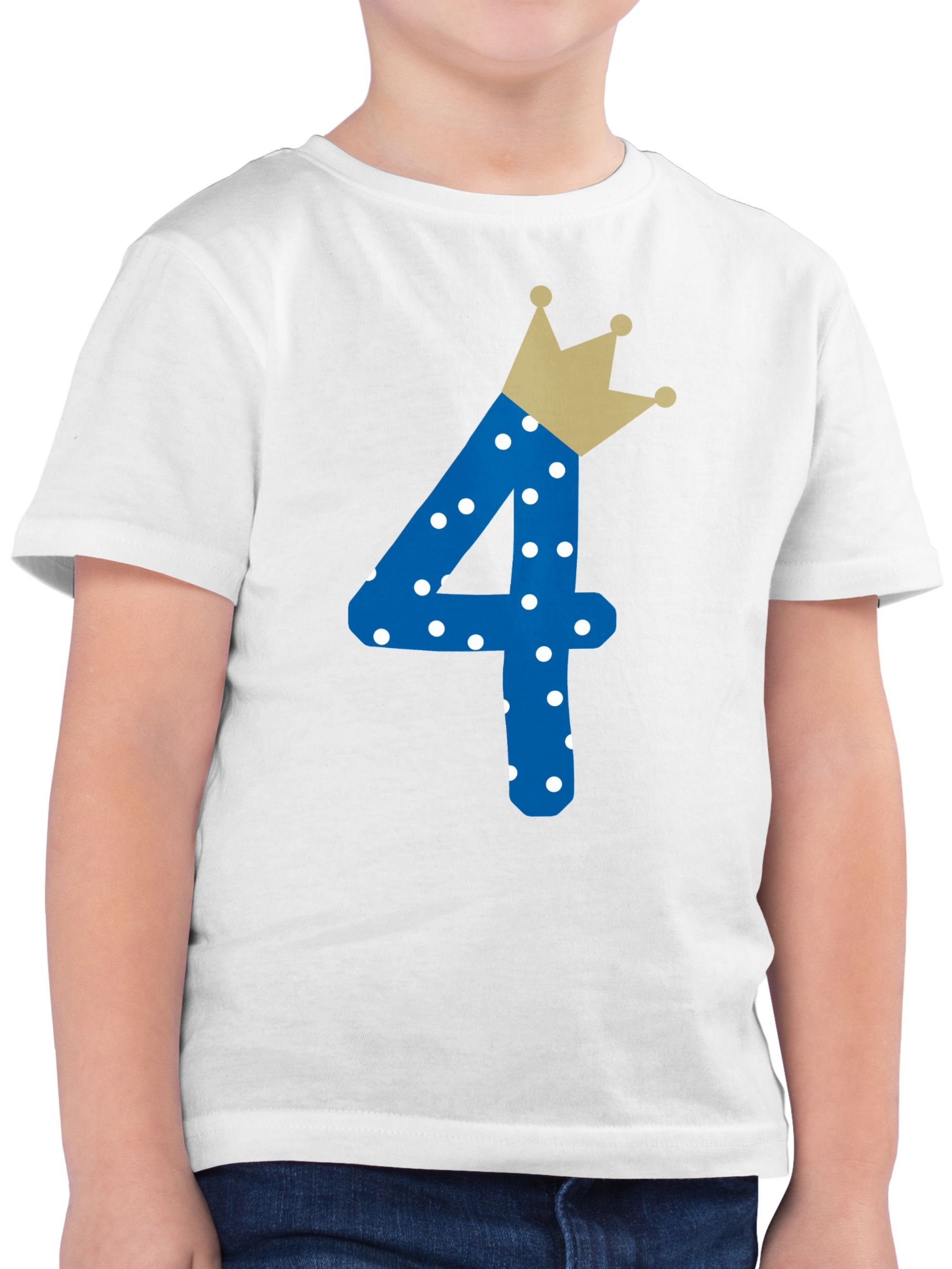 Shirtracer T-Shirt Vier Krone Junge Vierter - 4. Geburtstag - Jungen Kinder  T-Shirt