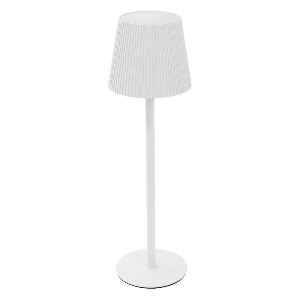 ML-DESIGN Tischleuchte LED Tischlampe kabellos mit Touch Dimmbare Akku USB-C Wiederaufladbar, Nachttischlampe Weiß Ø10x36 cm 4 Stufen Tragbare Metall LED Lampe