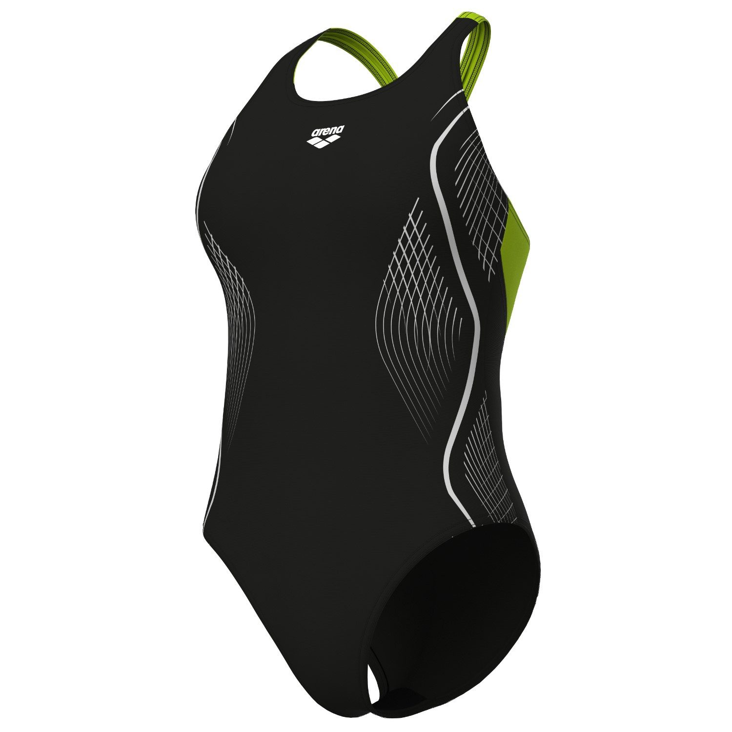 Arena Badeanzug Grid Swimsuit V Back Graphic Blickdicht günstig online kaufen