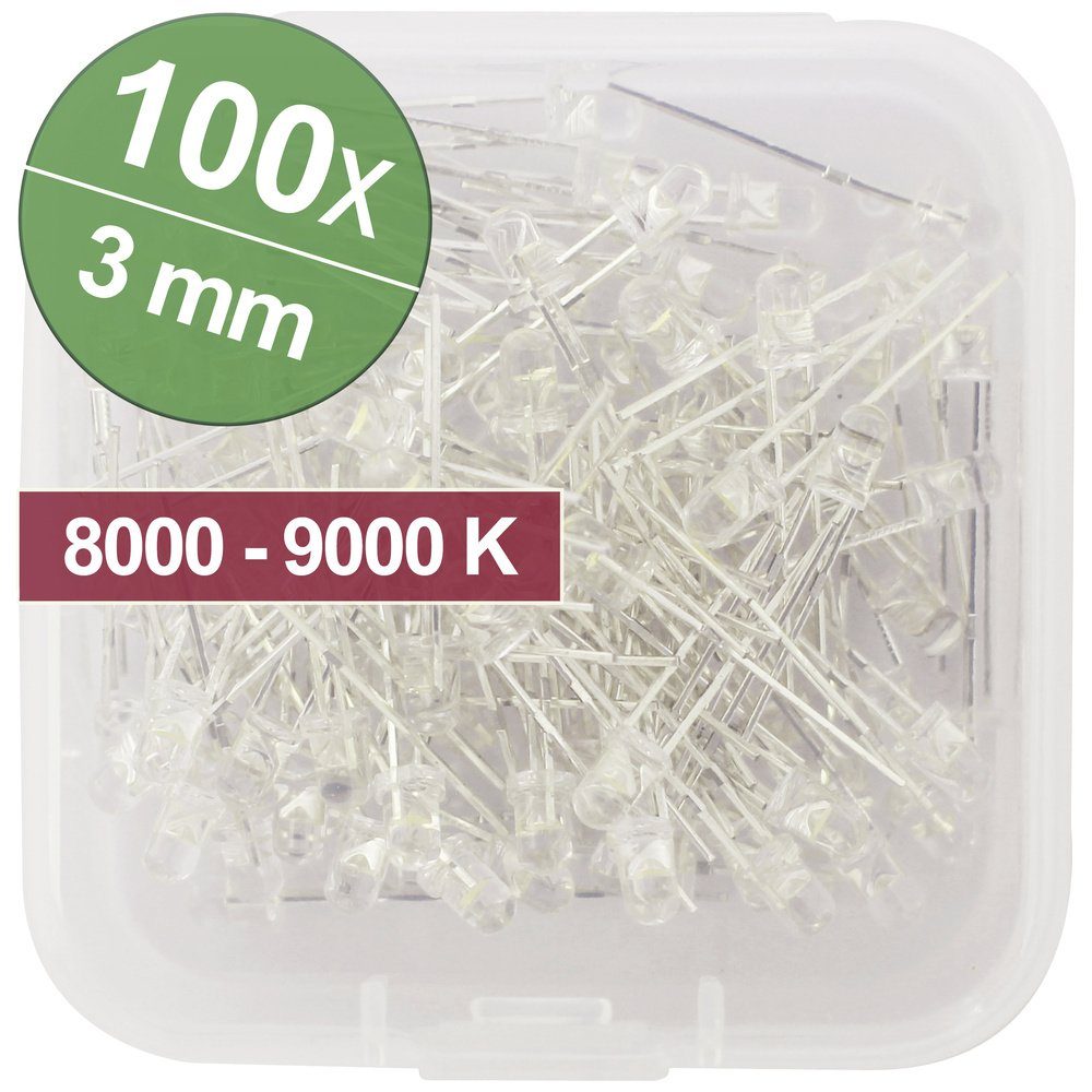 LED-Leuchtmittel Quadrios LED-Sortiment Kaltweiß 3 mm 20 mA 3.0 V