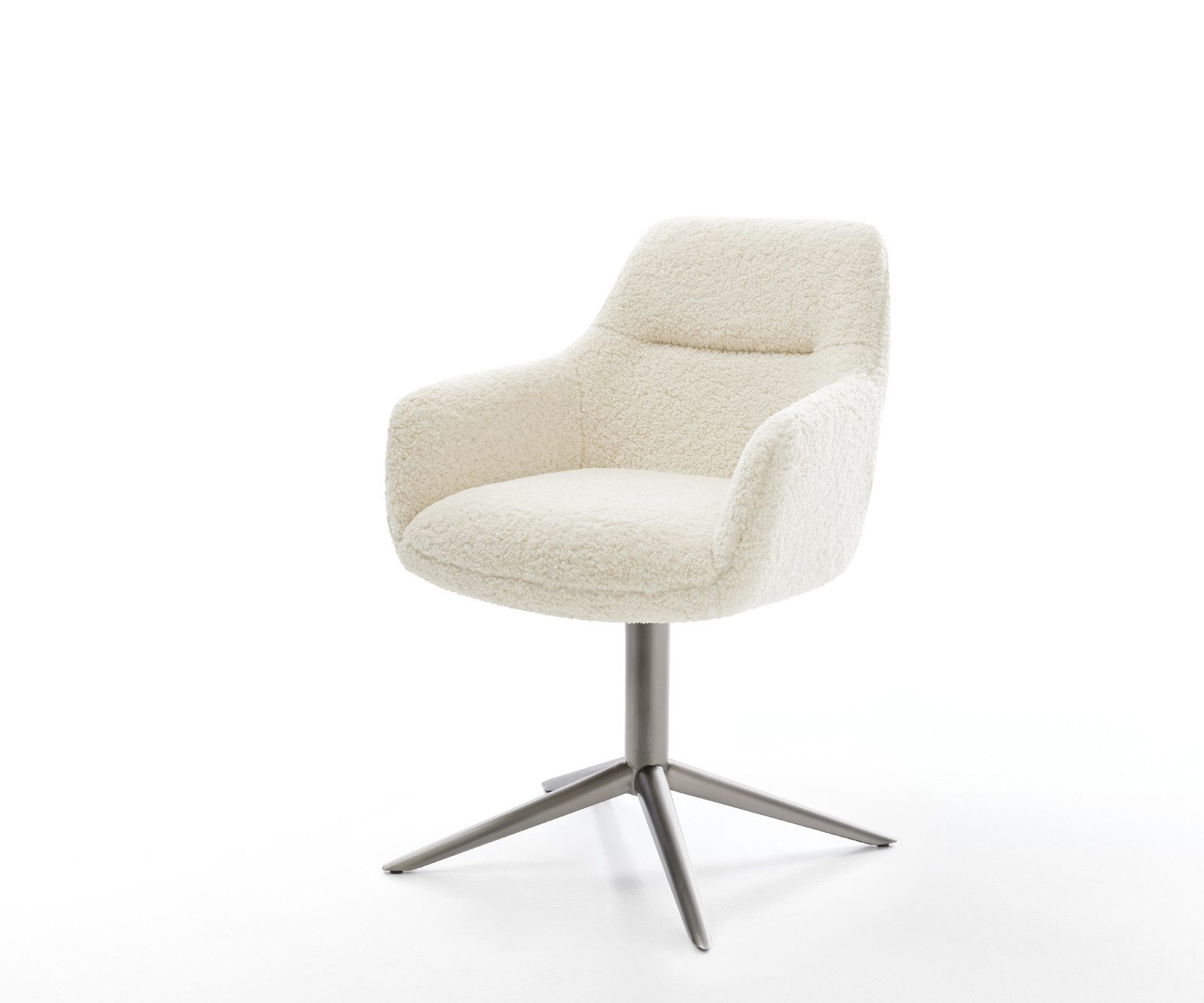 DELIFE Polsterstuhl Pejo-Flex, Fußkreuz Graphit Teddystoff günstig online kaufen