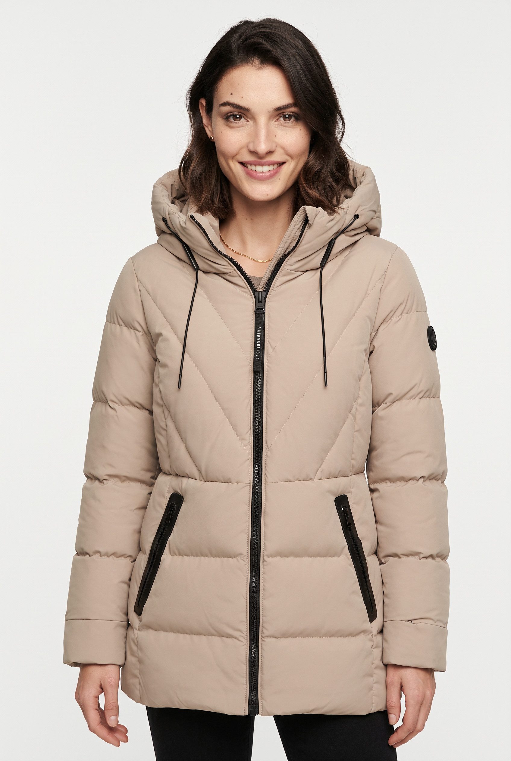 khujo Steppjacke RABB2 Applikationen aus Kunstleder