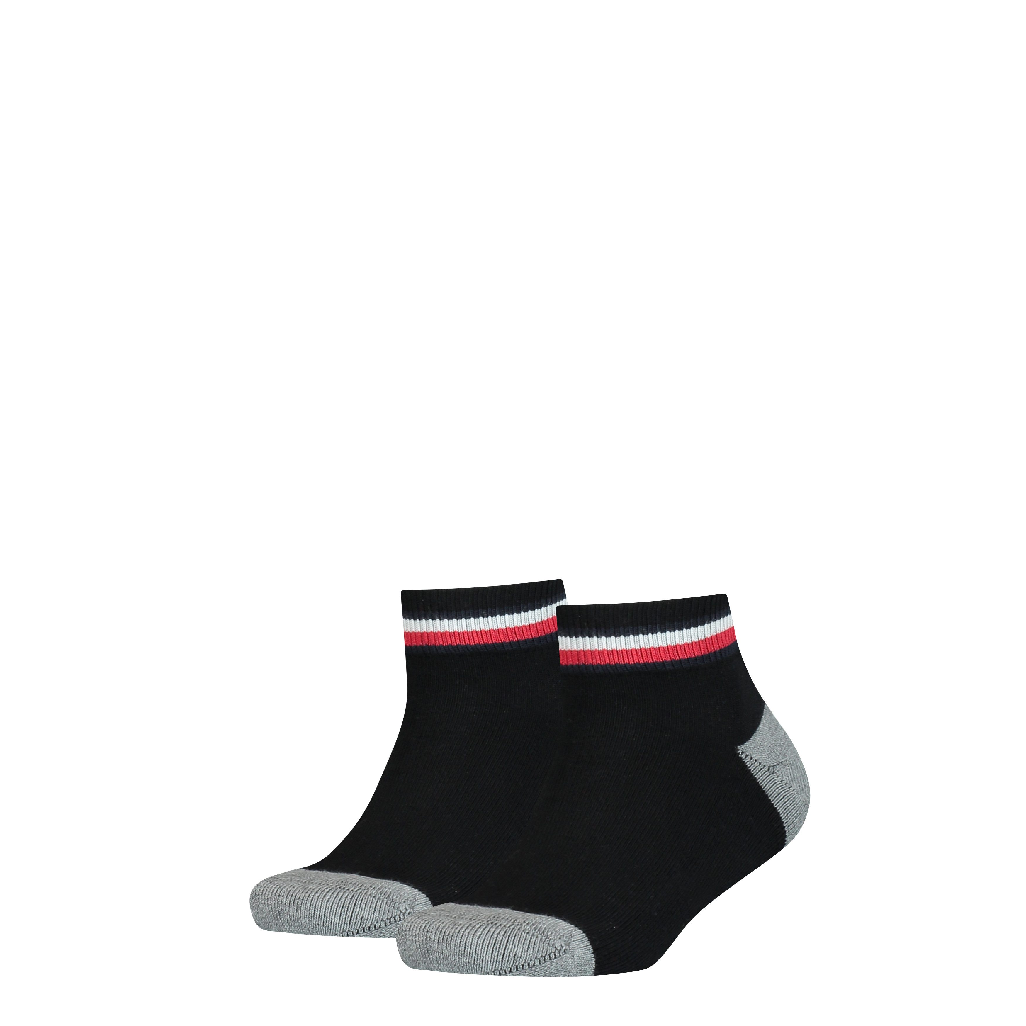 Tommy Hilfiger Kurzsocken TH KIDS ICONIC SPORTS QUARTER (2 Paar) mit Kontraststreifen und schmalem Rippenbündchen