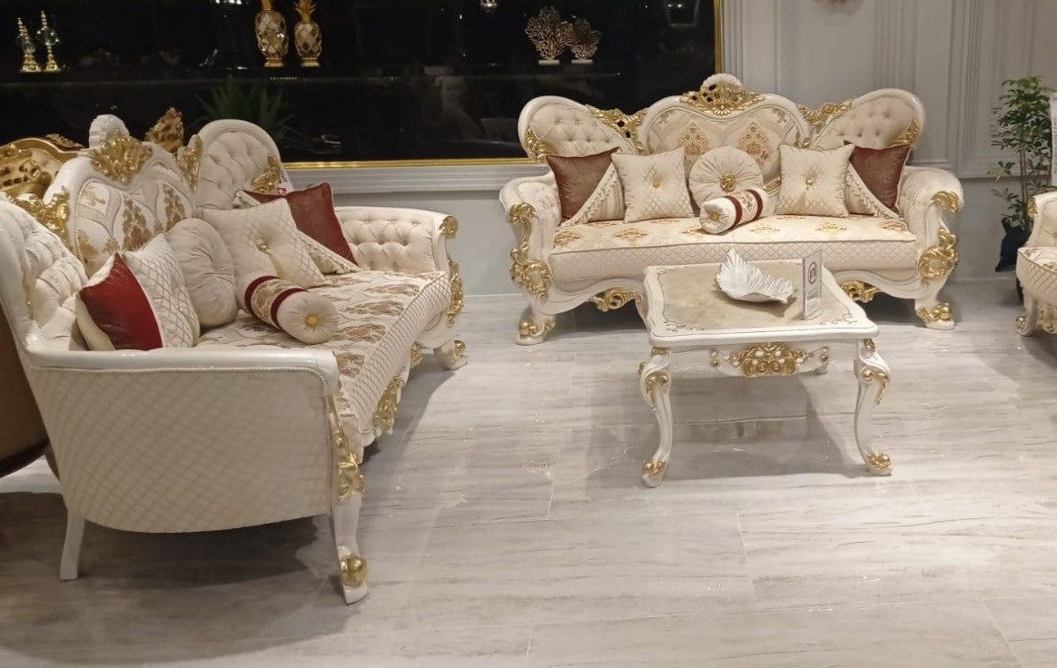 Xlmoebel Polstergarnitur Luxus Sofagarnitur 3+3 Sitzer Sofas Sitz Barock Barock, (2-tlg., 3+3 Sitzer Sofas), Hergestellt in Europa
