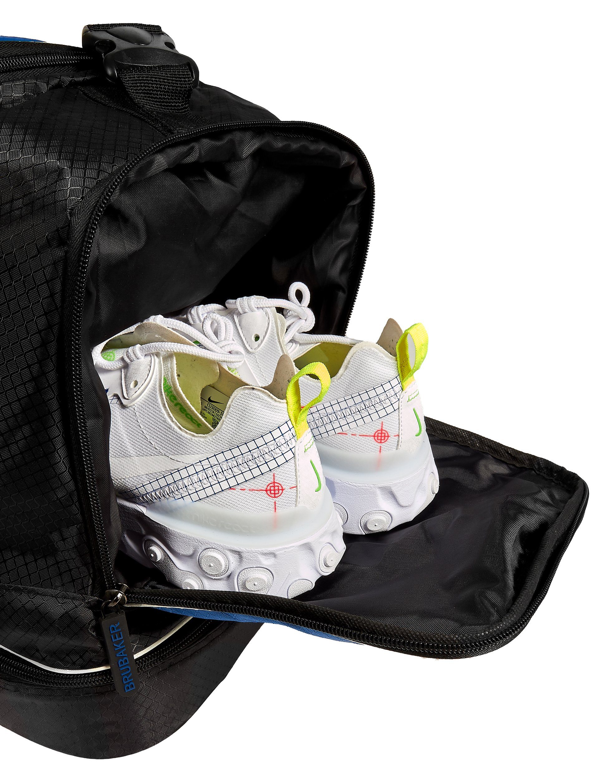 Trainingstasche Fitnesstasche l Weiß mit oder BRUBAKER Sporttasche Schultergurt XXL Nassfach), und mit und abnehmbarem 52 (1-tlg., Schuhfach 90 l Reisetasche Schwarz