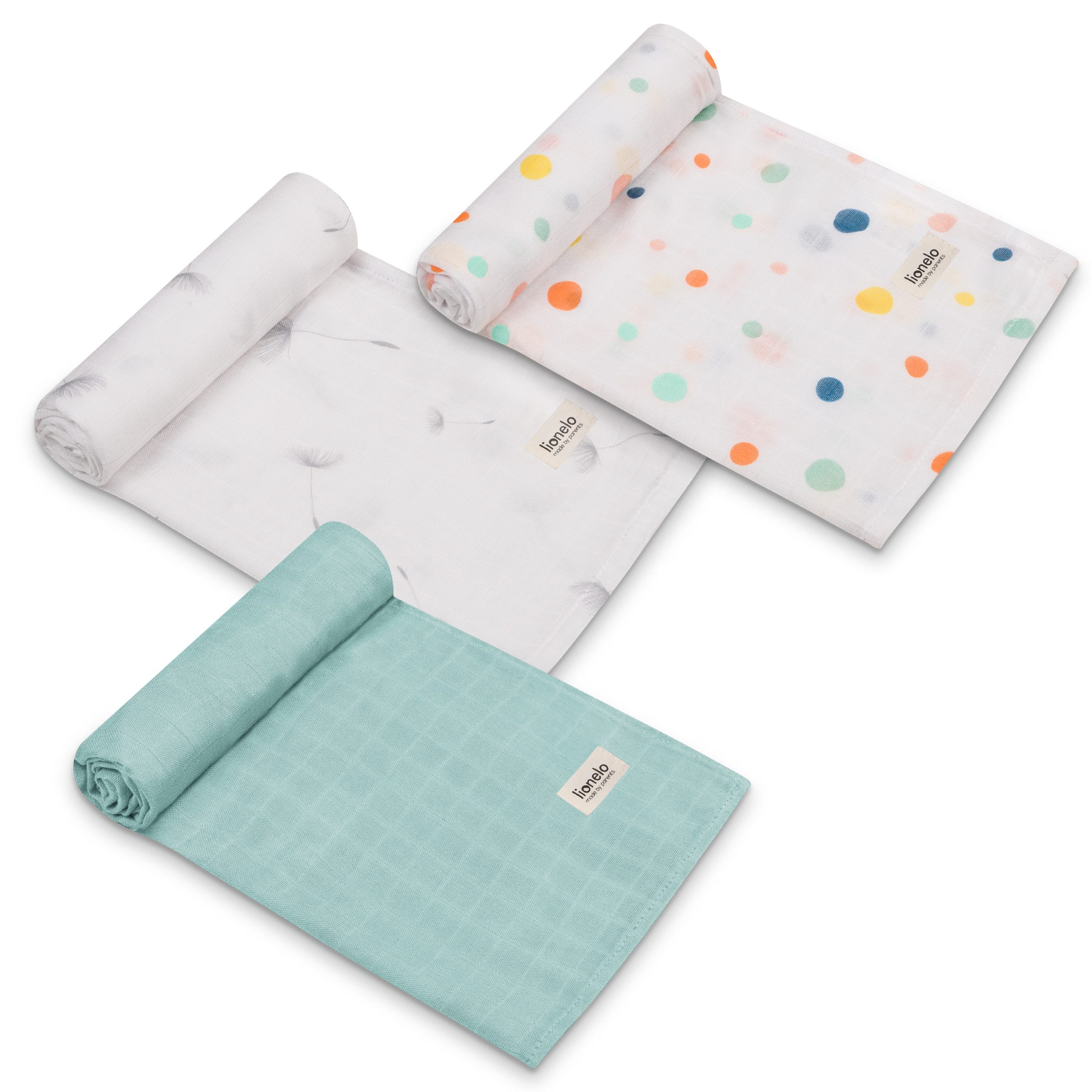 Krabbeldecke BAMBOO SET, lionelo, Set 3 Stück - 100% Bambusbaumwolle