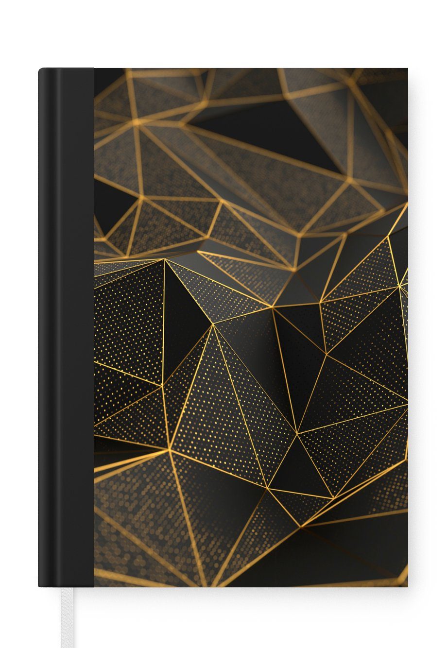 MuchoWow Notizbuch Kunst, - 3D Journal, - Haushaltsbuch Luxus Abstrakt Tagebuch, A5, - Gold 98 Notizheft, - Seiten, Merkzettel