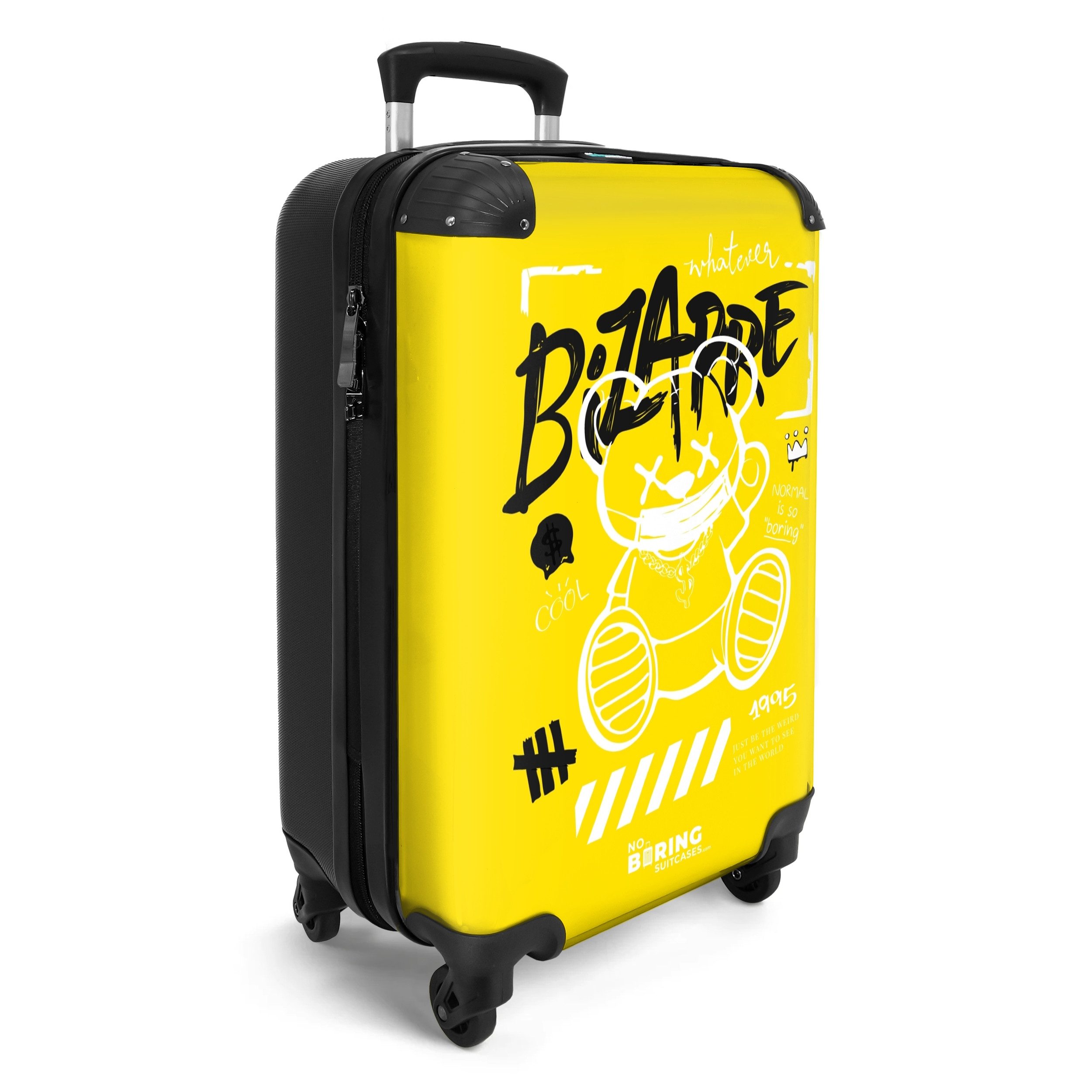 NoBoringSuitcases.com© Hartschalen-Trolley Graffiti-Kunst eines Teddys auf günstig online kaufen