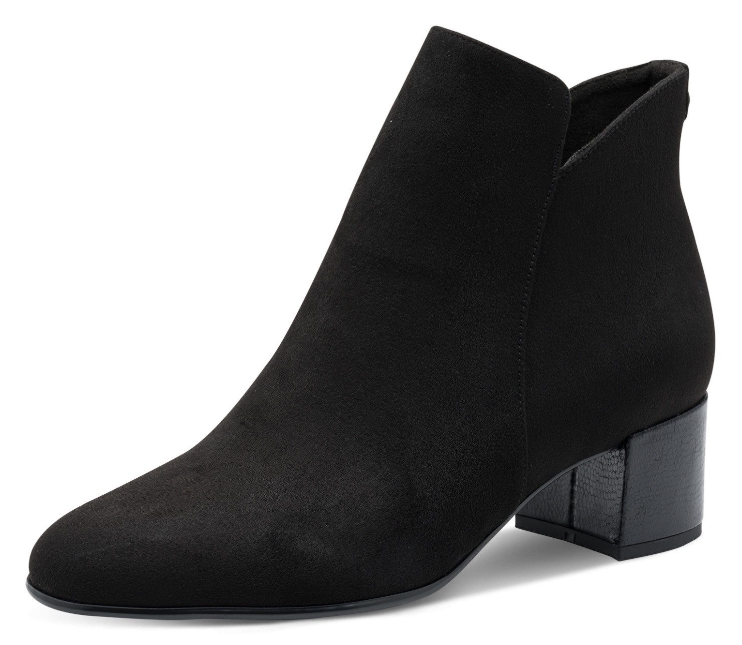 Tamaris Stiefelette, Blockabsatz, Basicstiefelette in veganer Verarbeitung, schmale Form