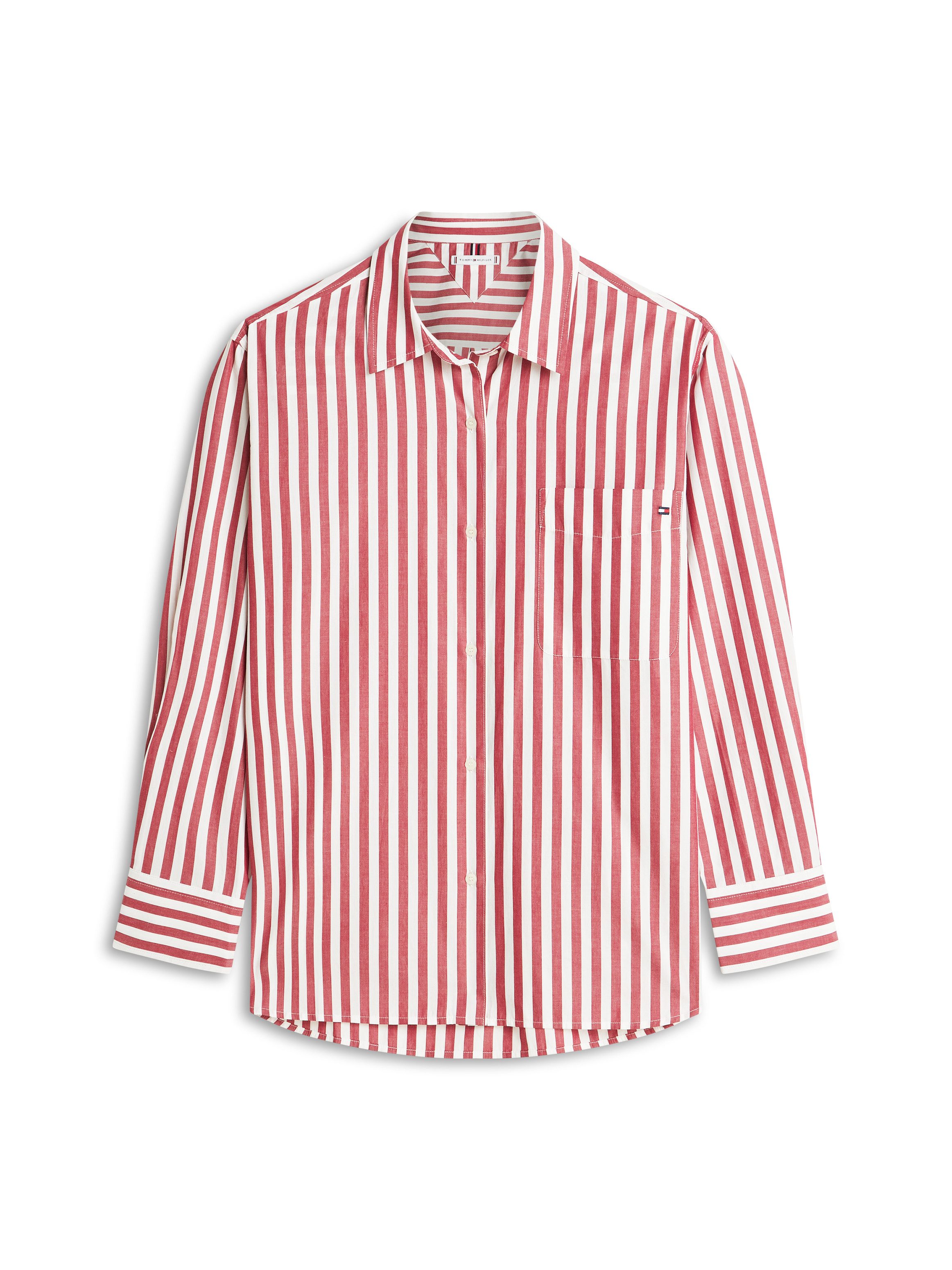 Wide Banker Stp Ecru Liberty Red