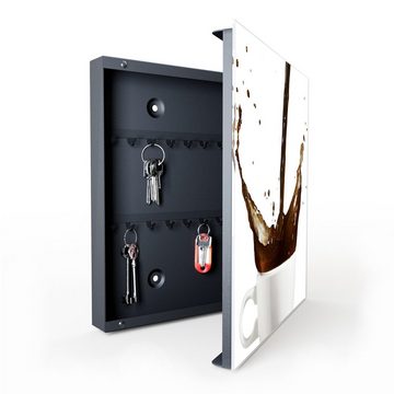 Primedeco Schlüsselkasten Magnetpinnwand mit Glasfront Kaffeespritzer (1 St)
