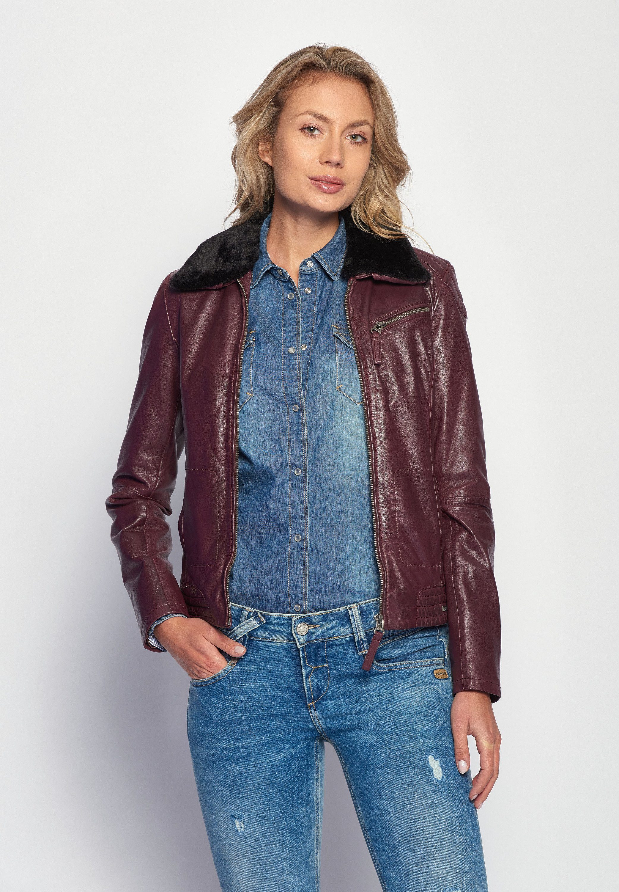 Maze Lederjacke Morelia plum | Übergangsjacken