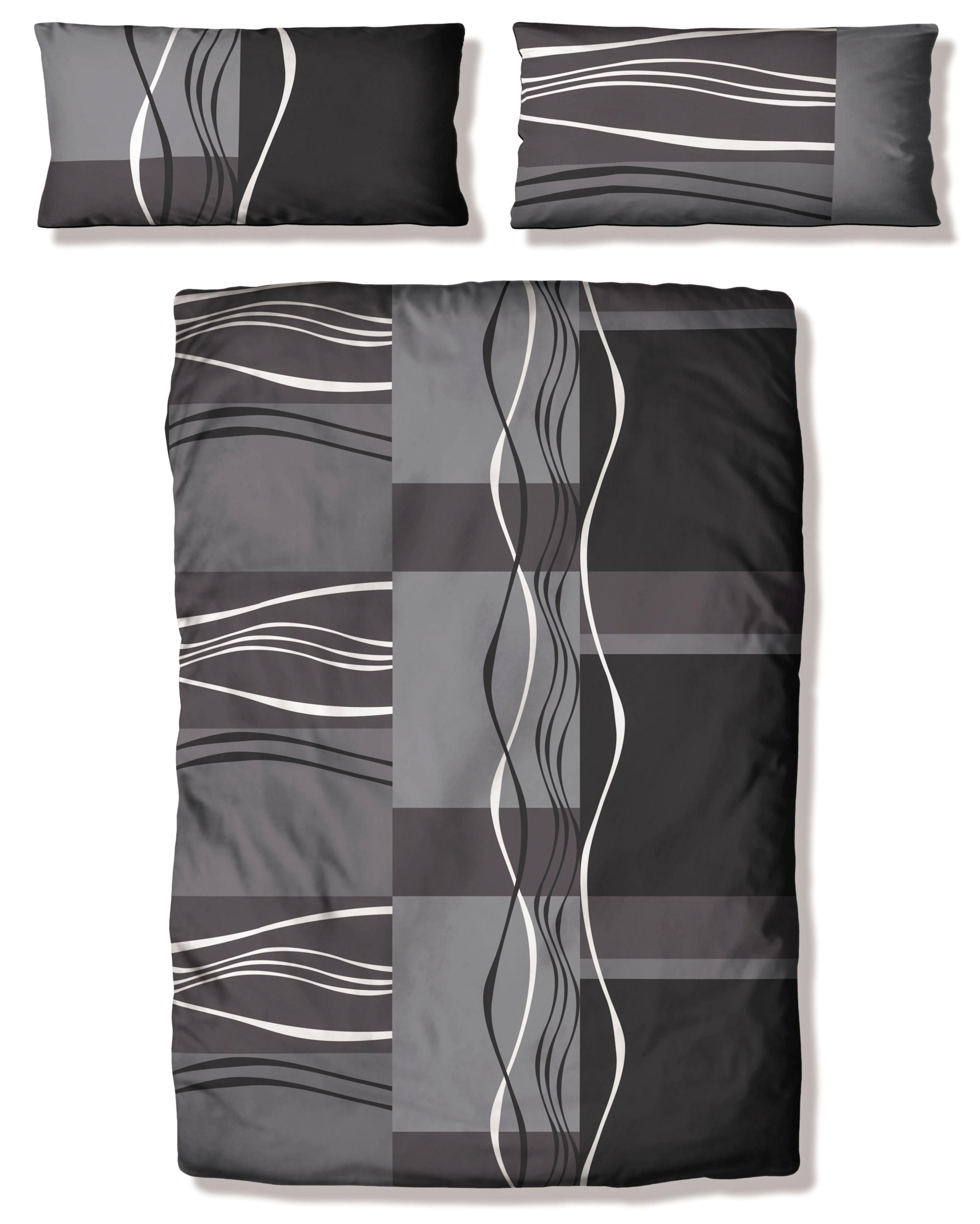 my home Bettwäsche Kelian in Gr. 135x200 oder 155x220 cm, Polycotton recycelt, 2 teilig, in verschiedenen Qualitäten, gemusterte Bettwäsche