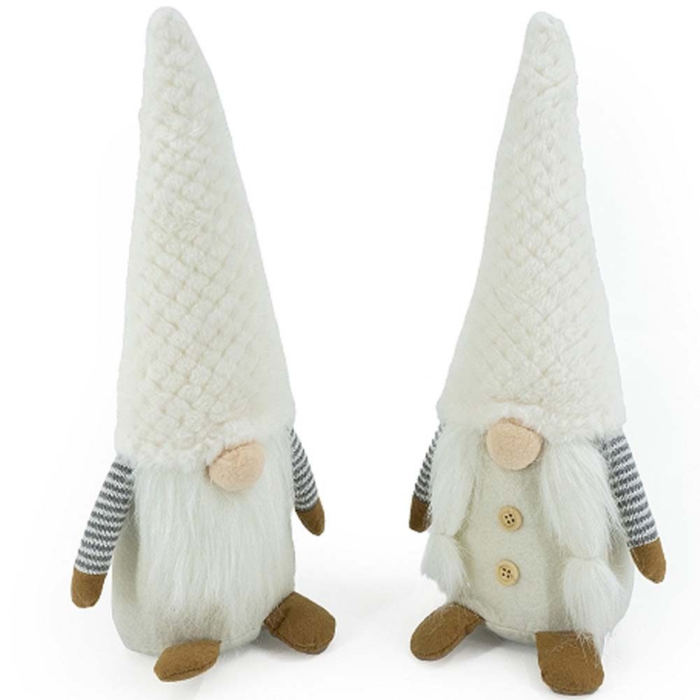 NOOR LIVING Wichtel Zauberhaftes Weihnachtswichtel Pärchen Dekowichtel (Höhe 40 cm, Winterwichtelpaar, Weihnachtsdeko), mit superweicher Wichtelmütze