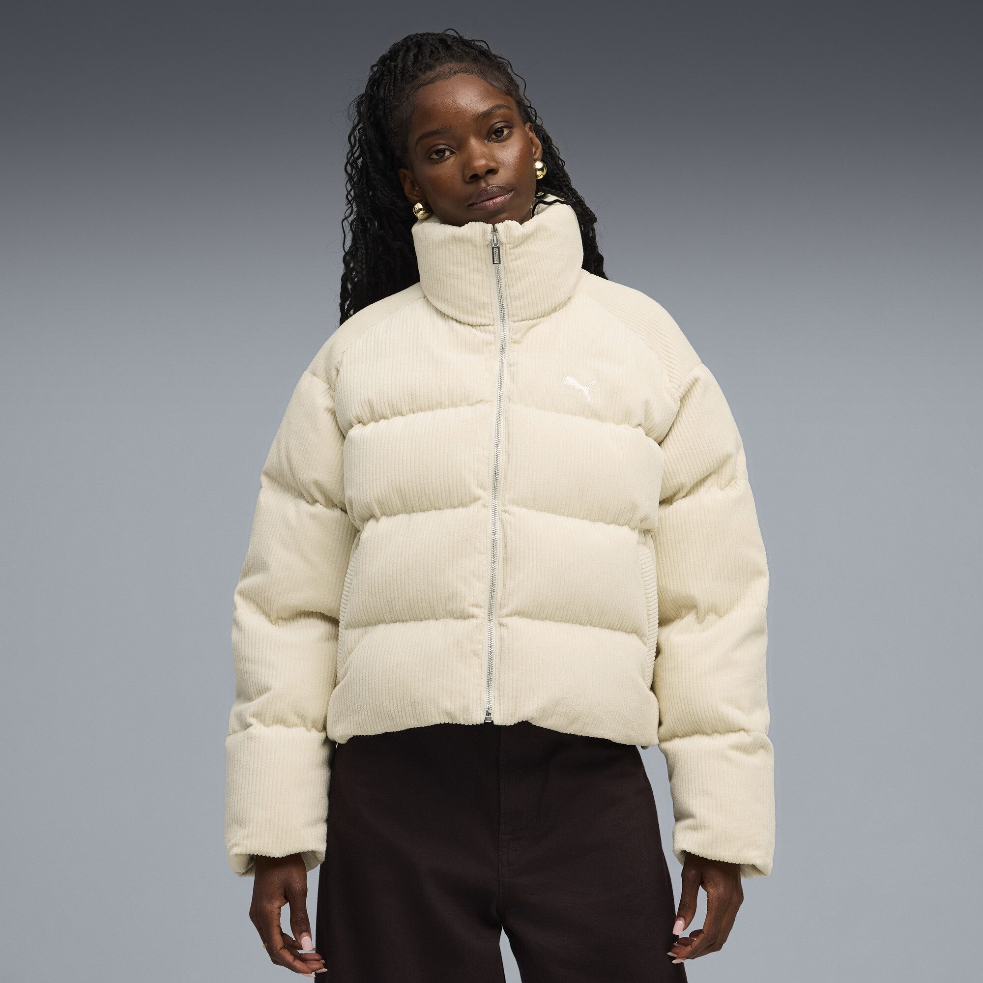 PUMA Winterjacke Wardrobe Essentials Cord-Pufferjacke Damen