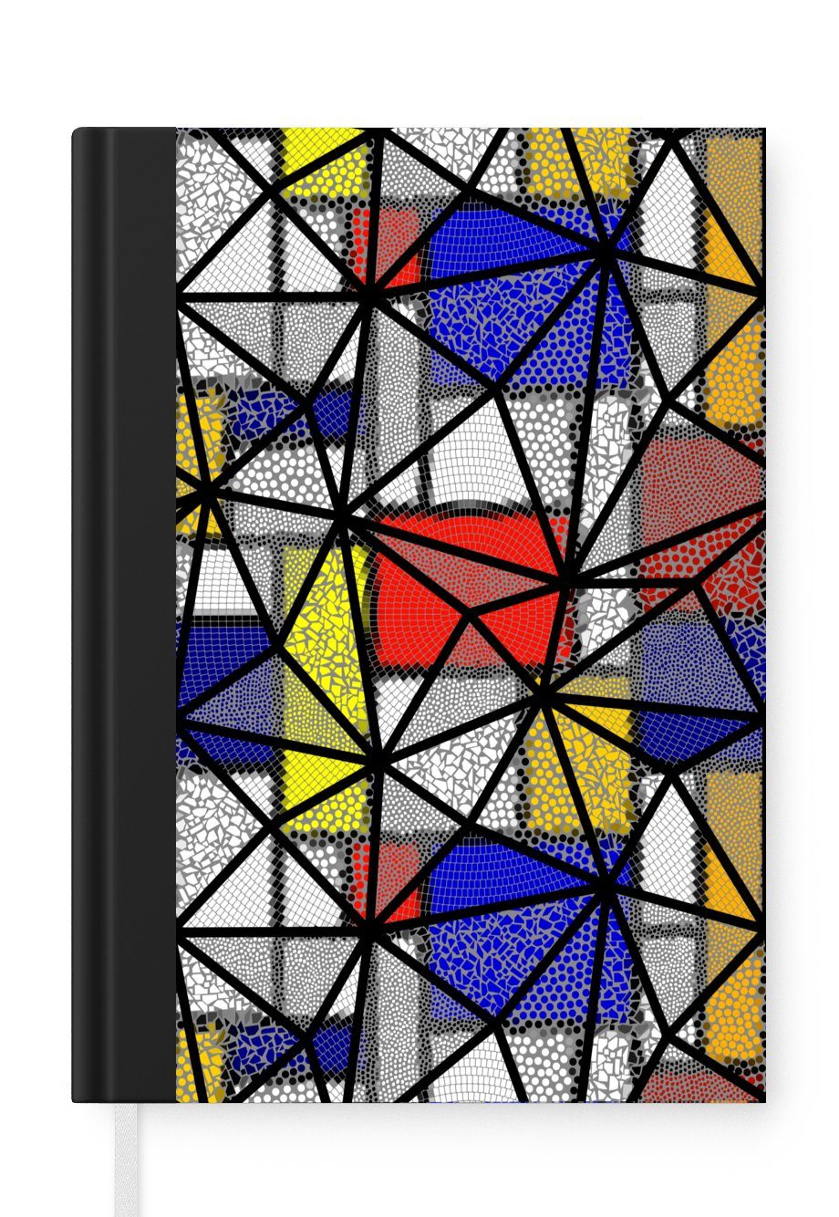 MuchoWow Notizbuch Mondrian - Abstrakt - Muster, Journal, Merkzettel, Tagebuch, Notizheft, A5, 98 Seiten, Haushaltsbuch