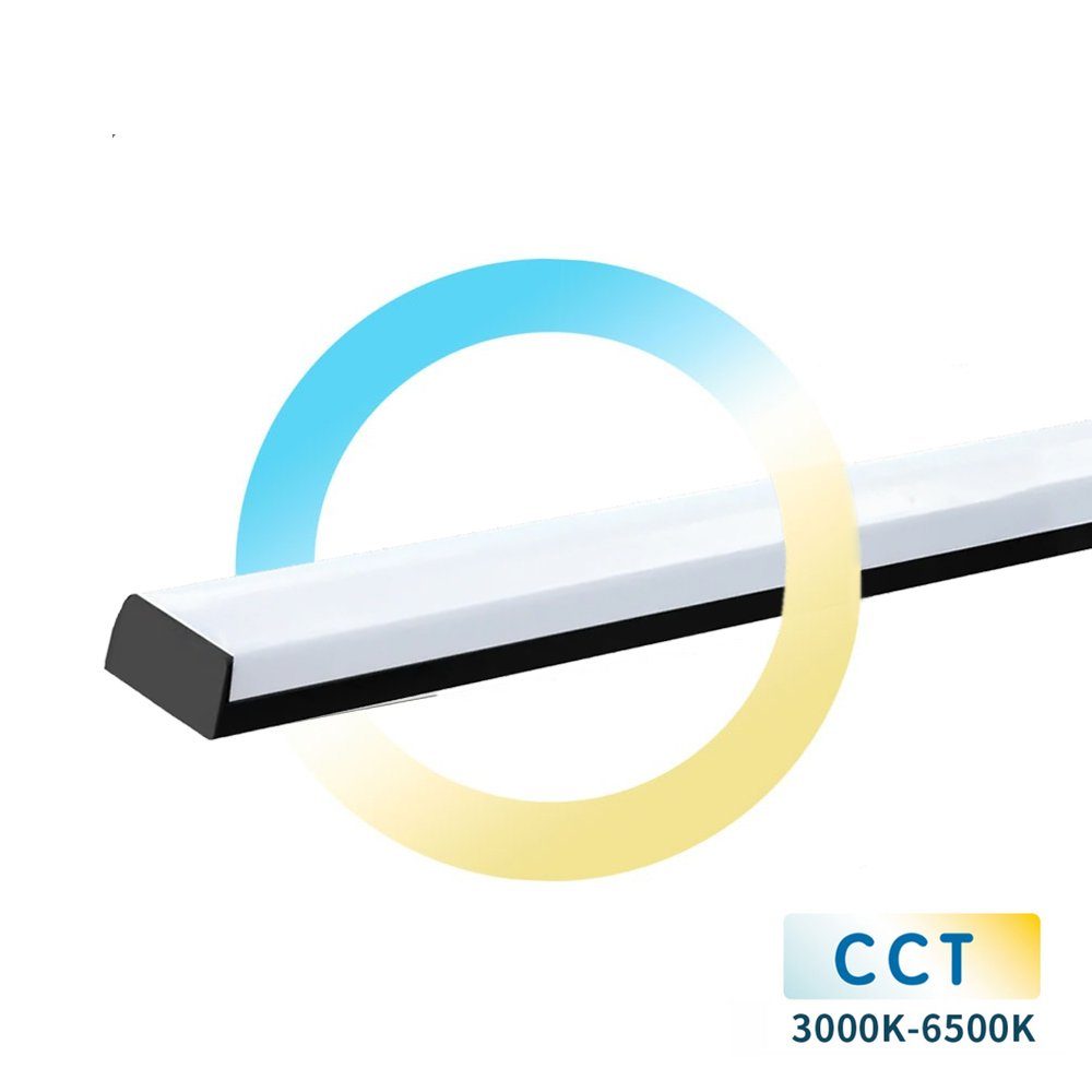 Mundotec Deckenleuchten CCT LED Unterbauleuchte Unterbaulampe LED Lichtleiste, 18W 1820 Lumen, 18 Watt, 1820 Lumen, CCT, Maße: 59 x 6 x 3,6 cm, Schwarz
