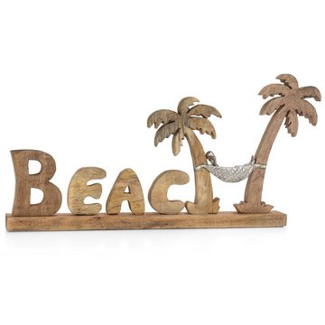 Moritz Skulptur Beach Urlaub unter Palmen 70 x 7 x 33 cm, Dekoobjekt Holz, Tischdeko, Fensterdeko, Wanddeko, Holzdeko