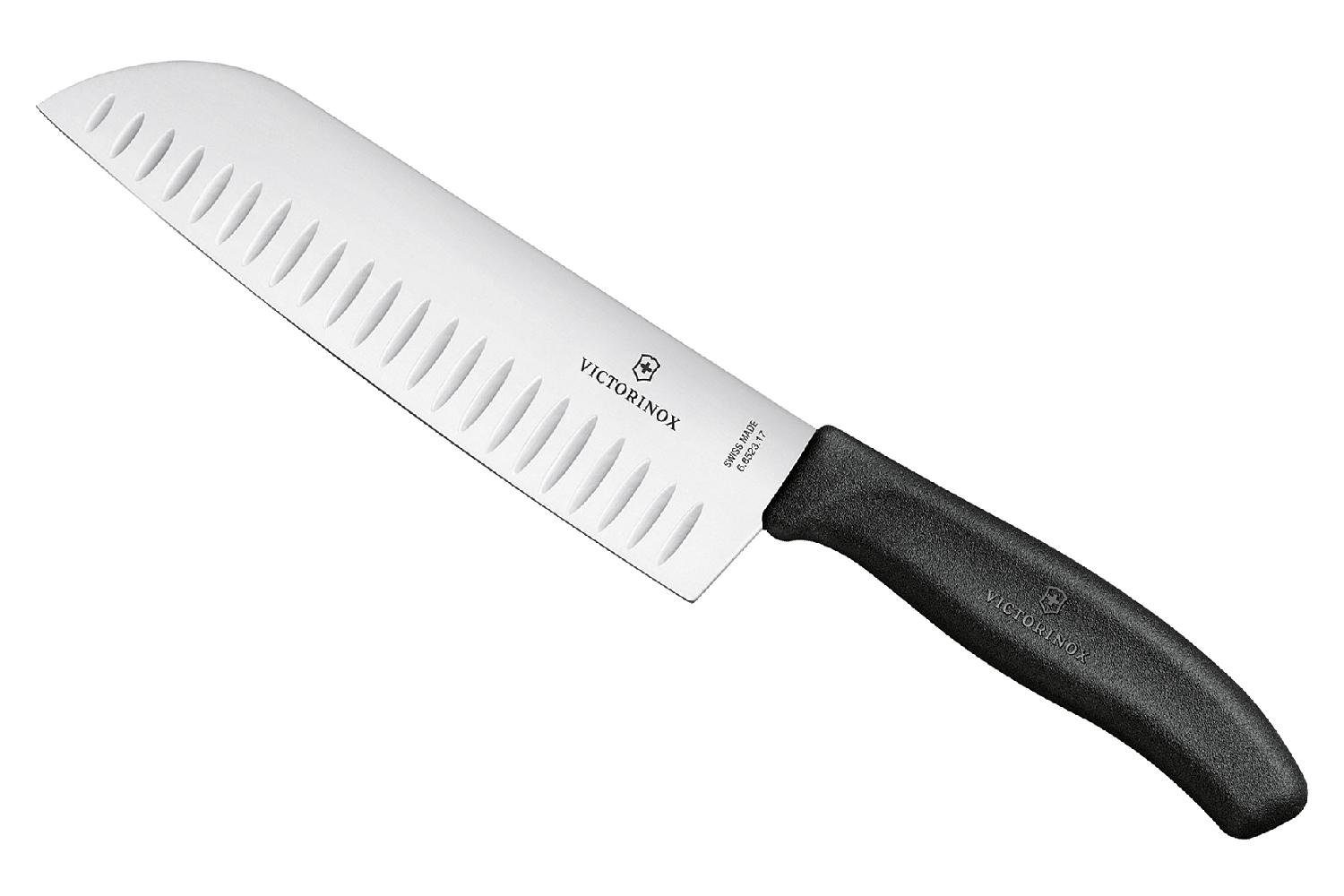 VICTORINOX Swiss Victorinox 17cm schwarz Classic Taschenmesser Santokumesser Kullenschliff