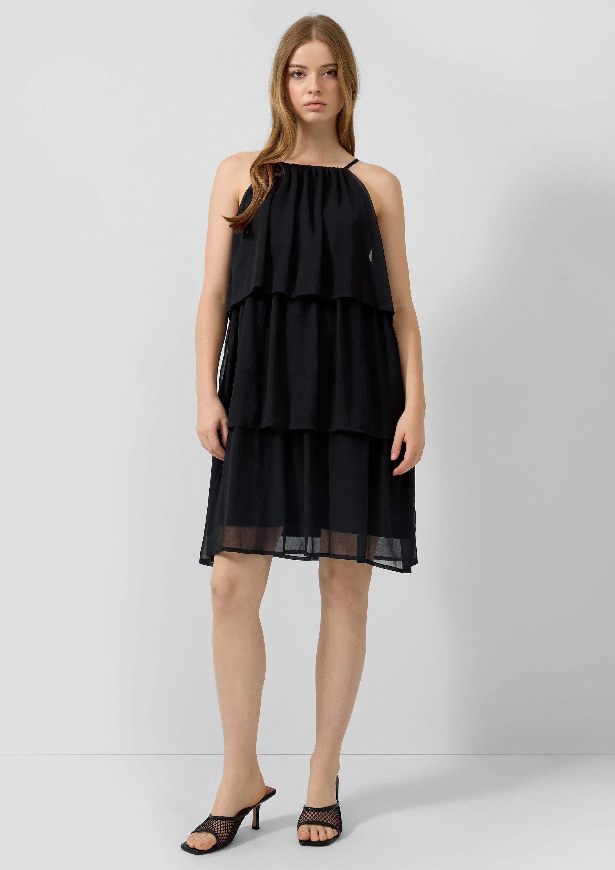 QS Minikleid Kleid Knielanges Chiffonkleid mit Volants – Bild 5 von 5