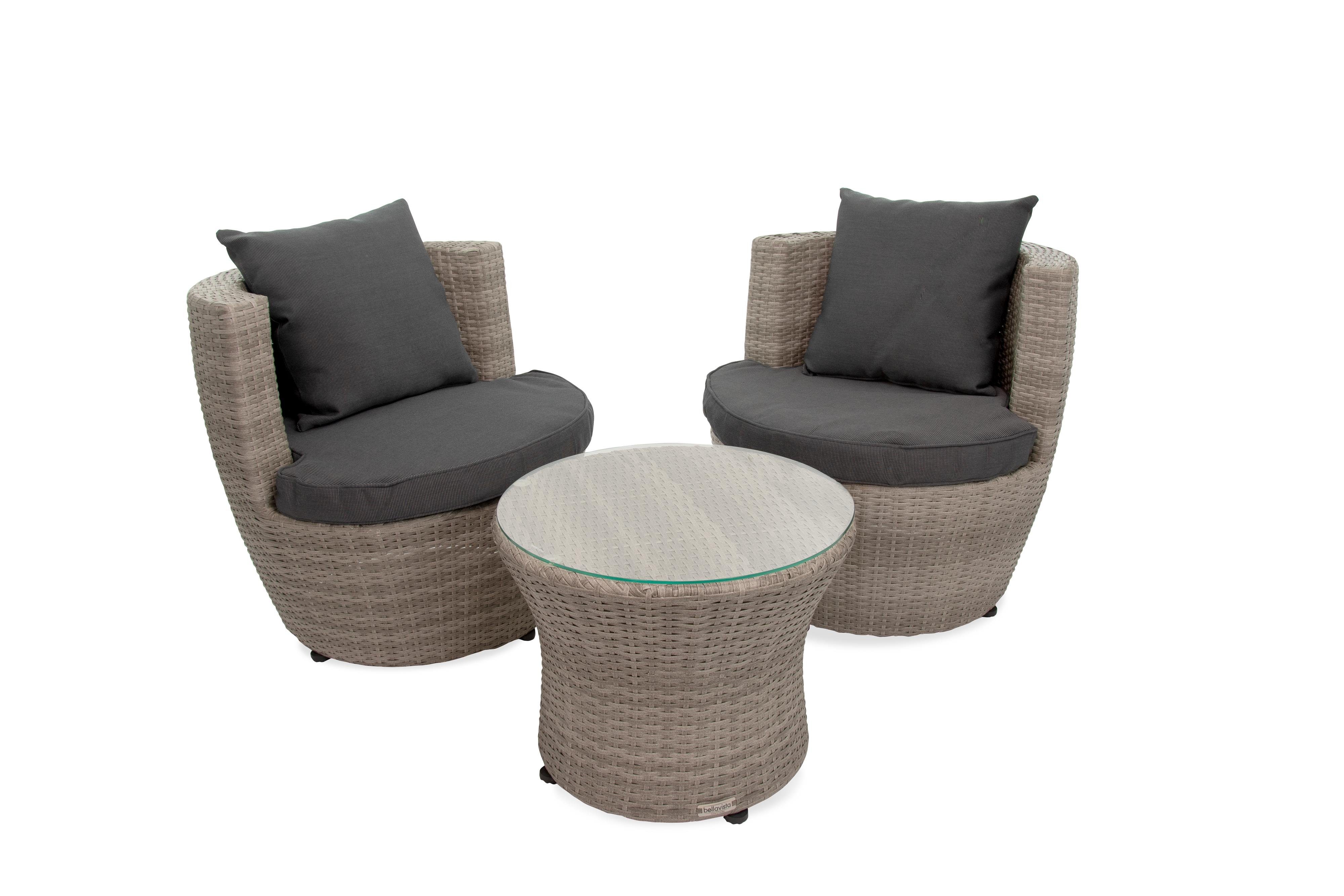 bellavista Home&Garden® Balkonset Balkonmöbel Set Luca 3teilig braun