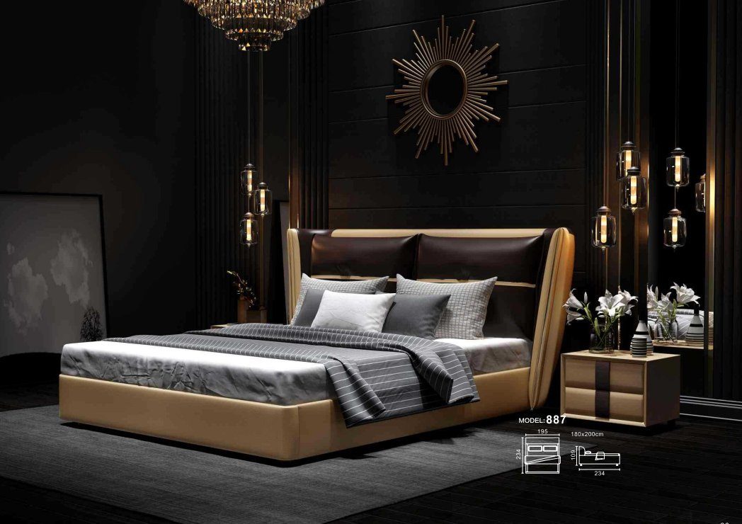 JVmoebel Bett, Luxus designer Hotel Bett Schlafzimmer Polster Betten Textil  Doppel Ehe Bett Neu online kaufen | OTTO