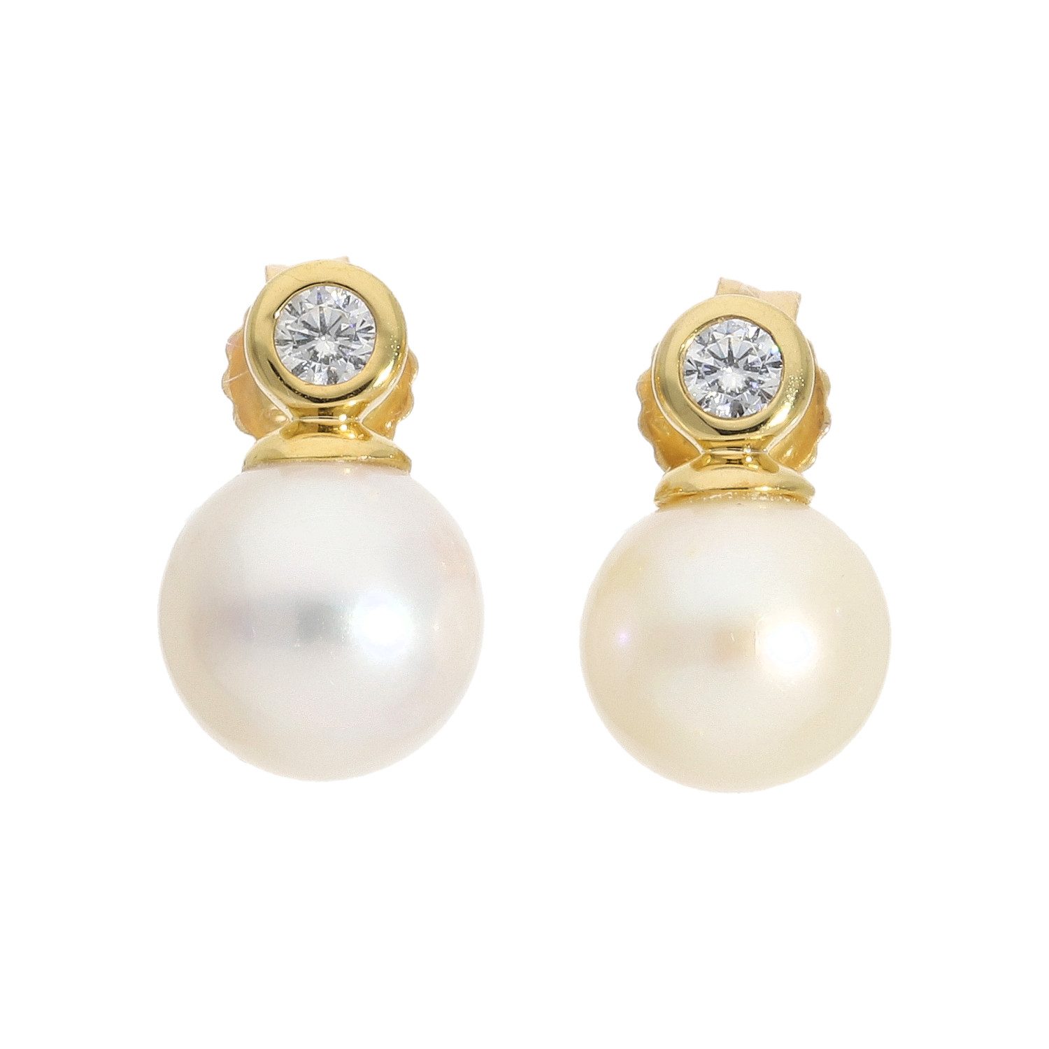 JuwelmaLux Ohrring-Set Juwelmalux Perlen Ohrstecker 925 Silber gelbgold platt. JL52-06-0123