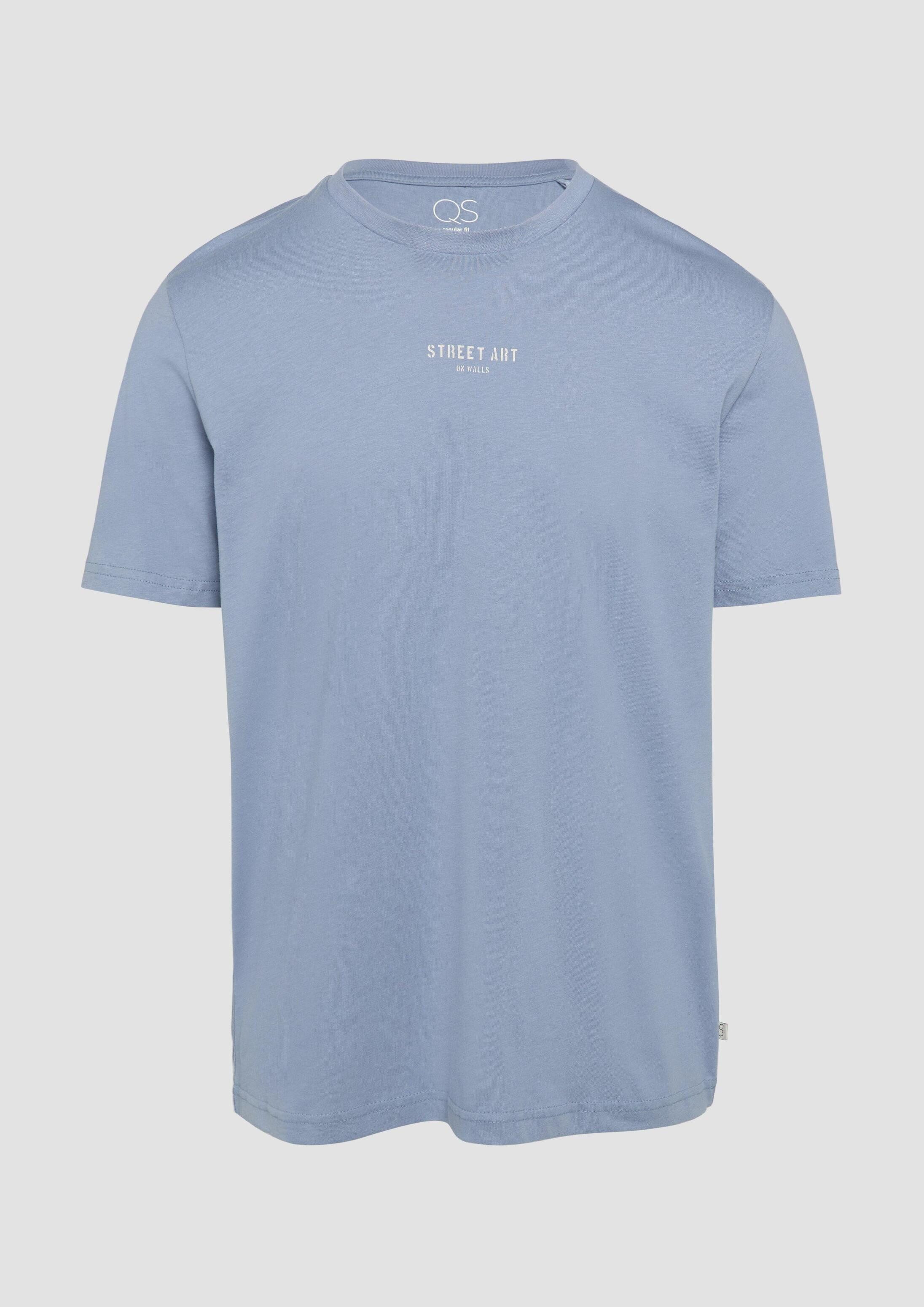 QS Kurzarmshirt T-Shirt T-Shirt mit Front- und Rückenprint