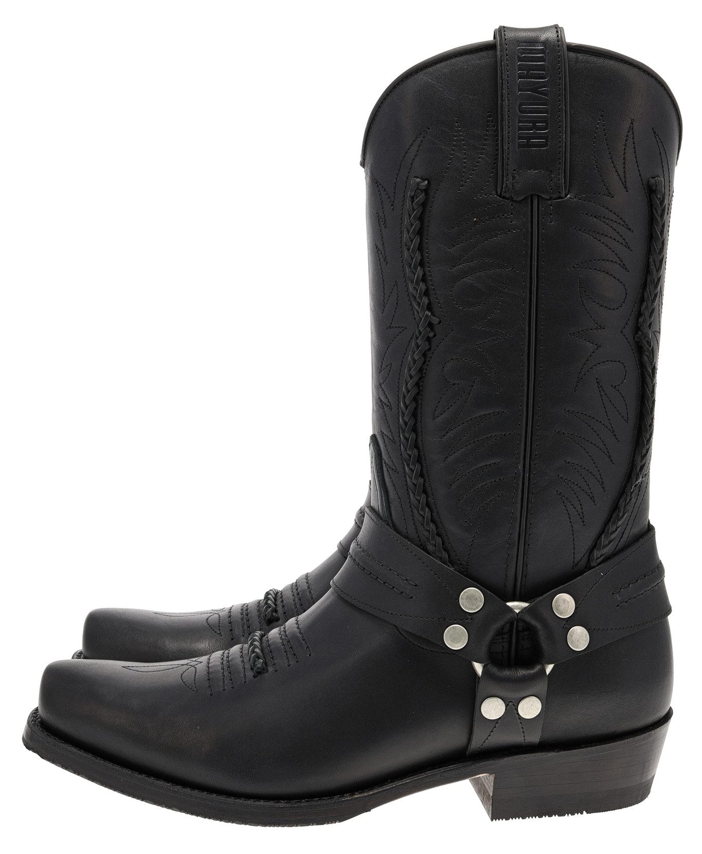 Mayura Boots MB007 Bikerstiefel Schwarz Cowboystiefel Rahmengenäht Westernstiefel