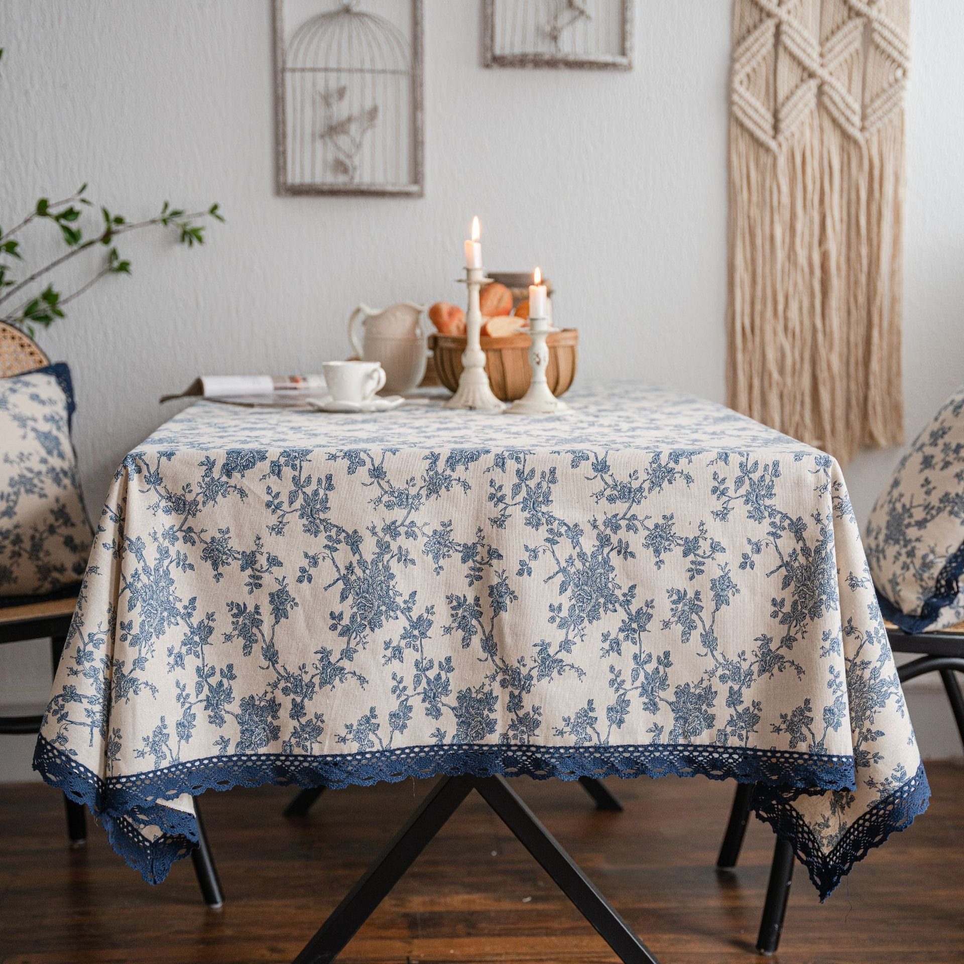 FELIXLEO Tischdecke Tischdecken Baumwolle für 140*180cm Leinen Staubdicht Abendessen