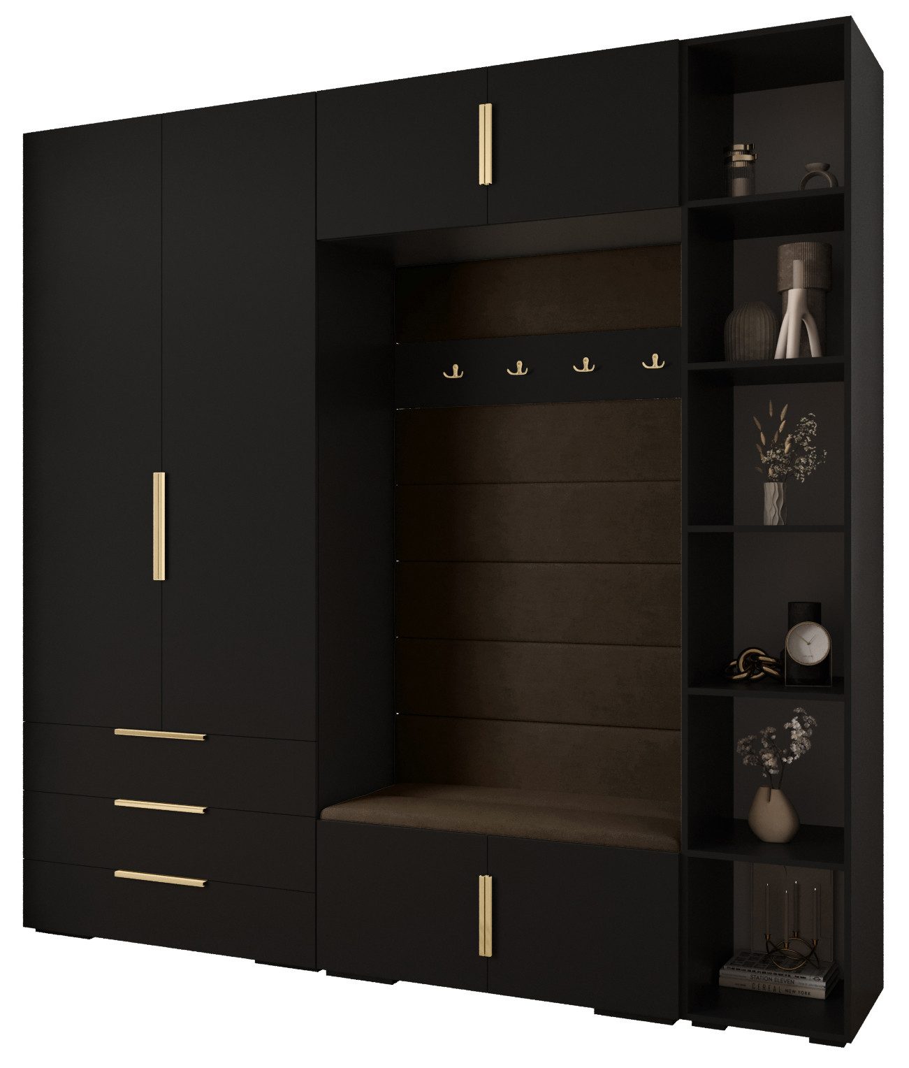 ABIKS MÖBEL Kompaktgarderobe INOVA 1 SATZ 10 Möbelset, Garderobe mit Kleiderstange und Regalen