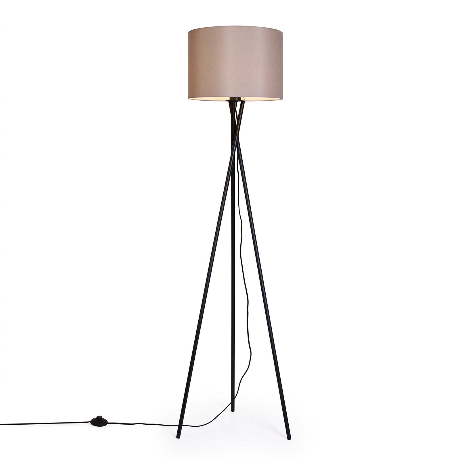 OTTO home Stehlampe Avveline - Textilschirm Stehleuchte, ohne Leuchtmittel, standfestes Stativ, H: 153 cm, Stoffschirm Ø 36 x 25 cm, Fassung E27