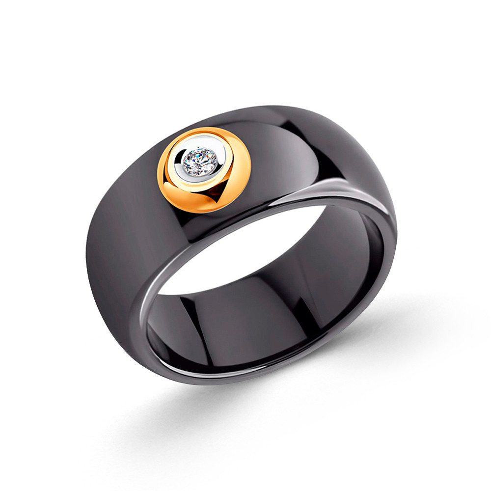 SOKOLOV Jewelry Goldring Damenring aus Keramik und 585 Rotgold