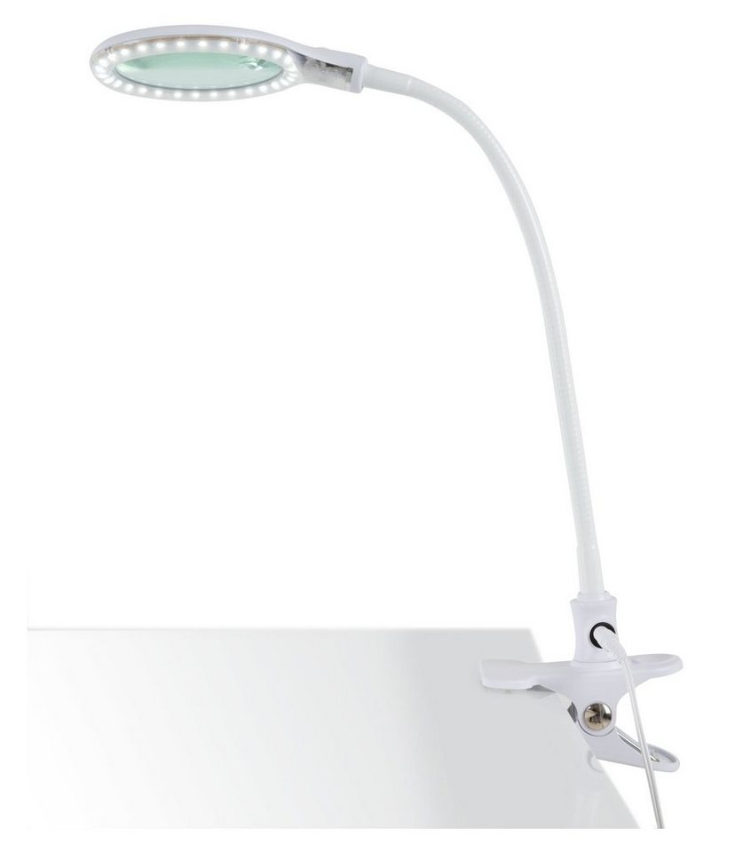 Showlite Lupenlampe LL-3036D Tisch-Lupenleuchte, 1,75-Facher Vergrößerung,  LED fest integriert, Tageslichtweiß, Leselupe mit Licht für Senioren mit 3  Dioptrien
