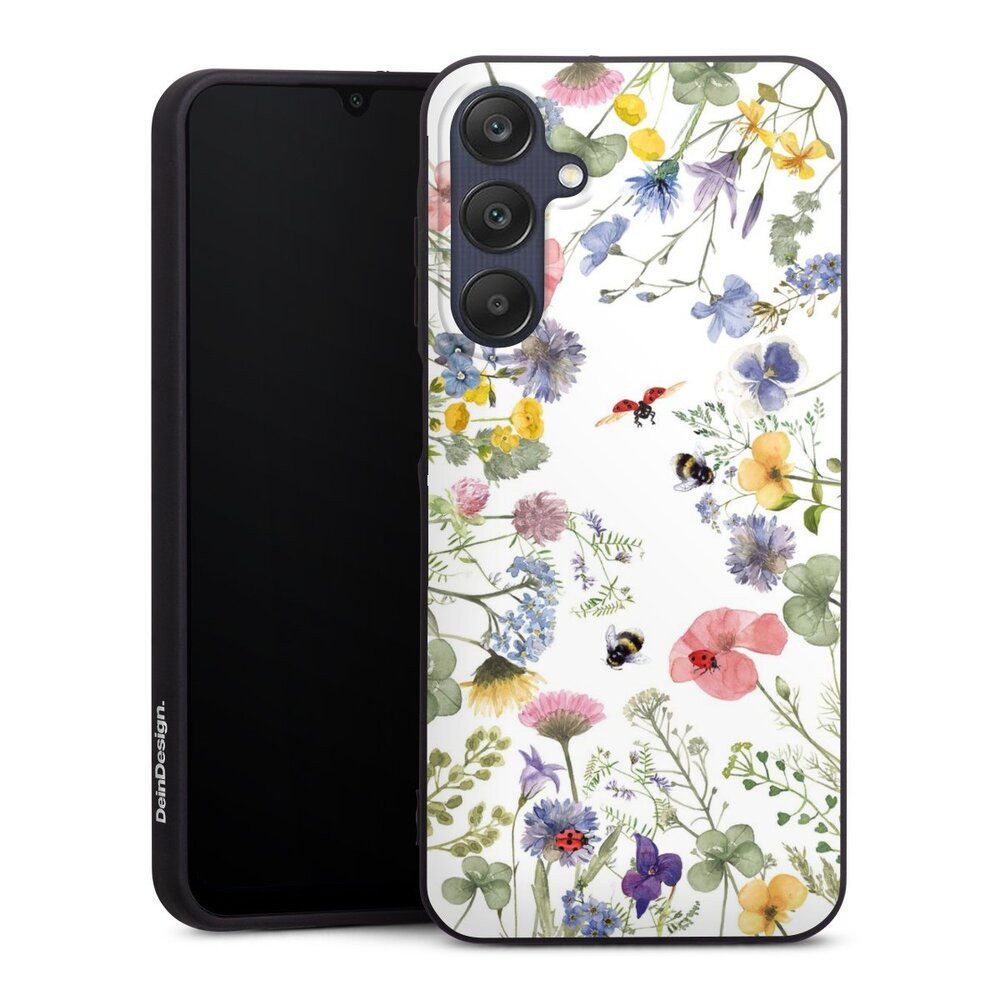 DeinDesign Handyhülle Biene Blumen Muster Bunte Frühlingsblumen und Bienen, Samsung Galaxy A25 5G Silikon Hülle Premium Case Handy Schutzhülle