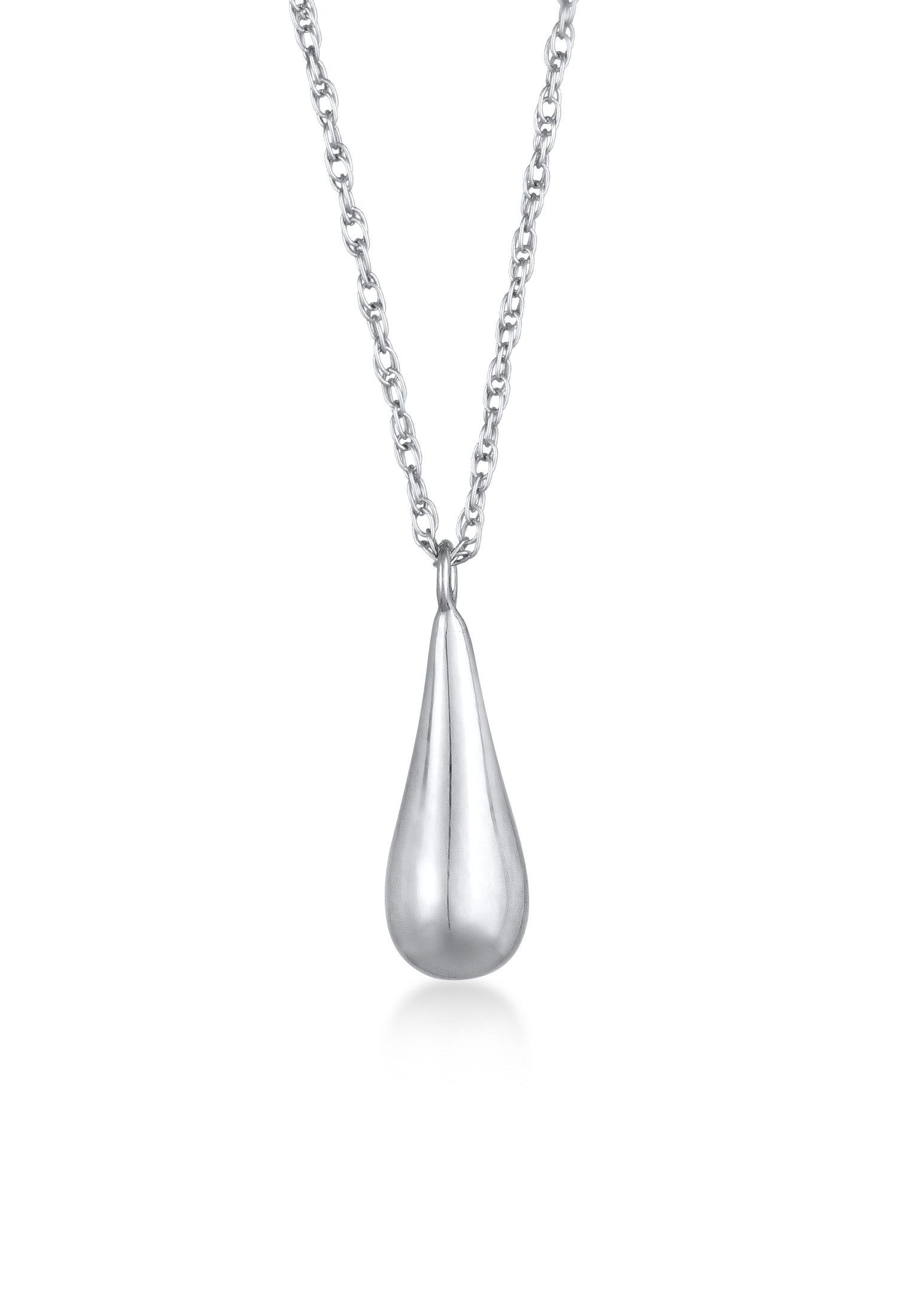 Elli Kette mit Anhänger Twisted mit Tropfen Anhänger 925 Silber, Tropfen