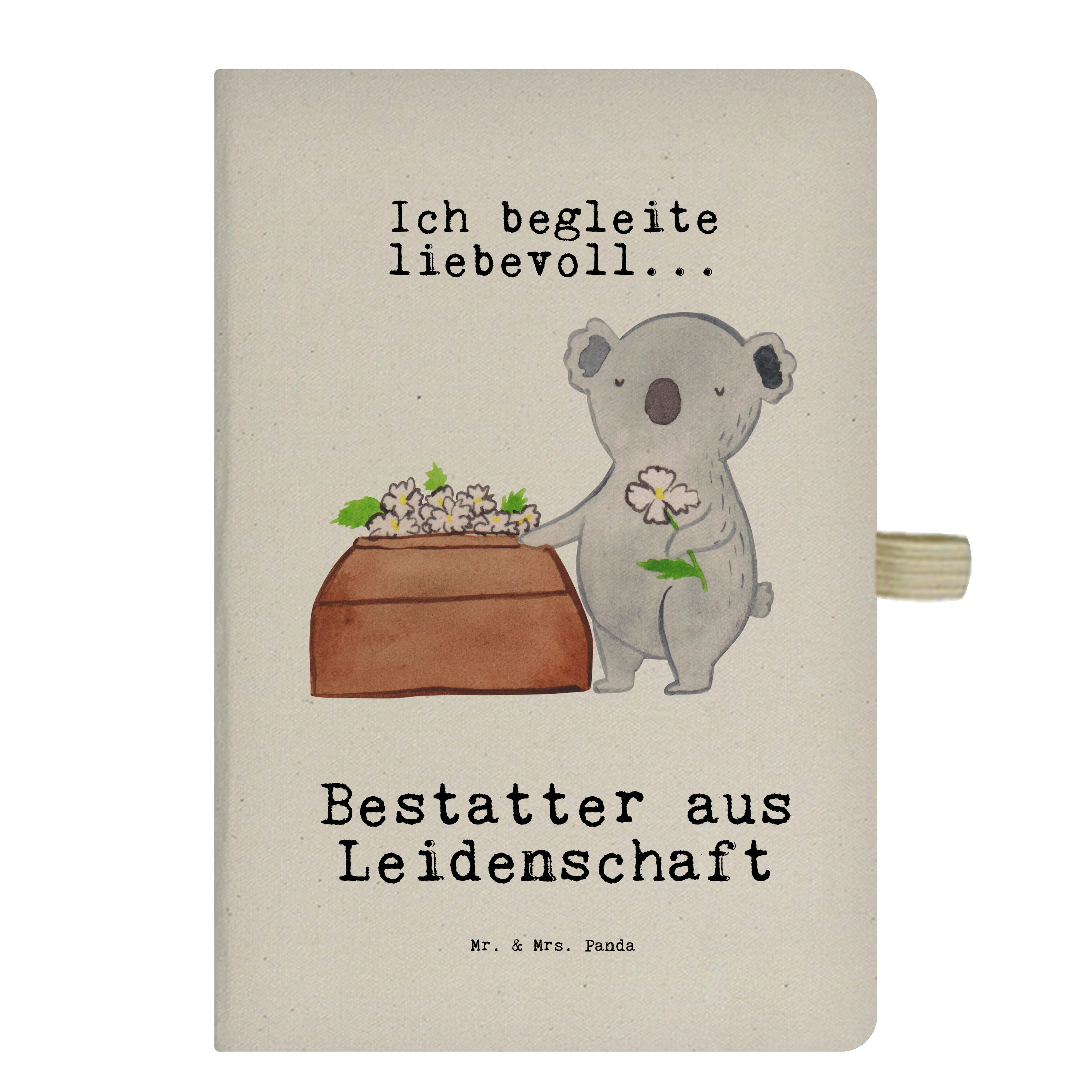 Mr. & Mrs. Panda Notizbuch Bestatter aus Leidenschaft - Transparent - Geschenk, Dankeschön, Adre Mr. & Mrs. Panda