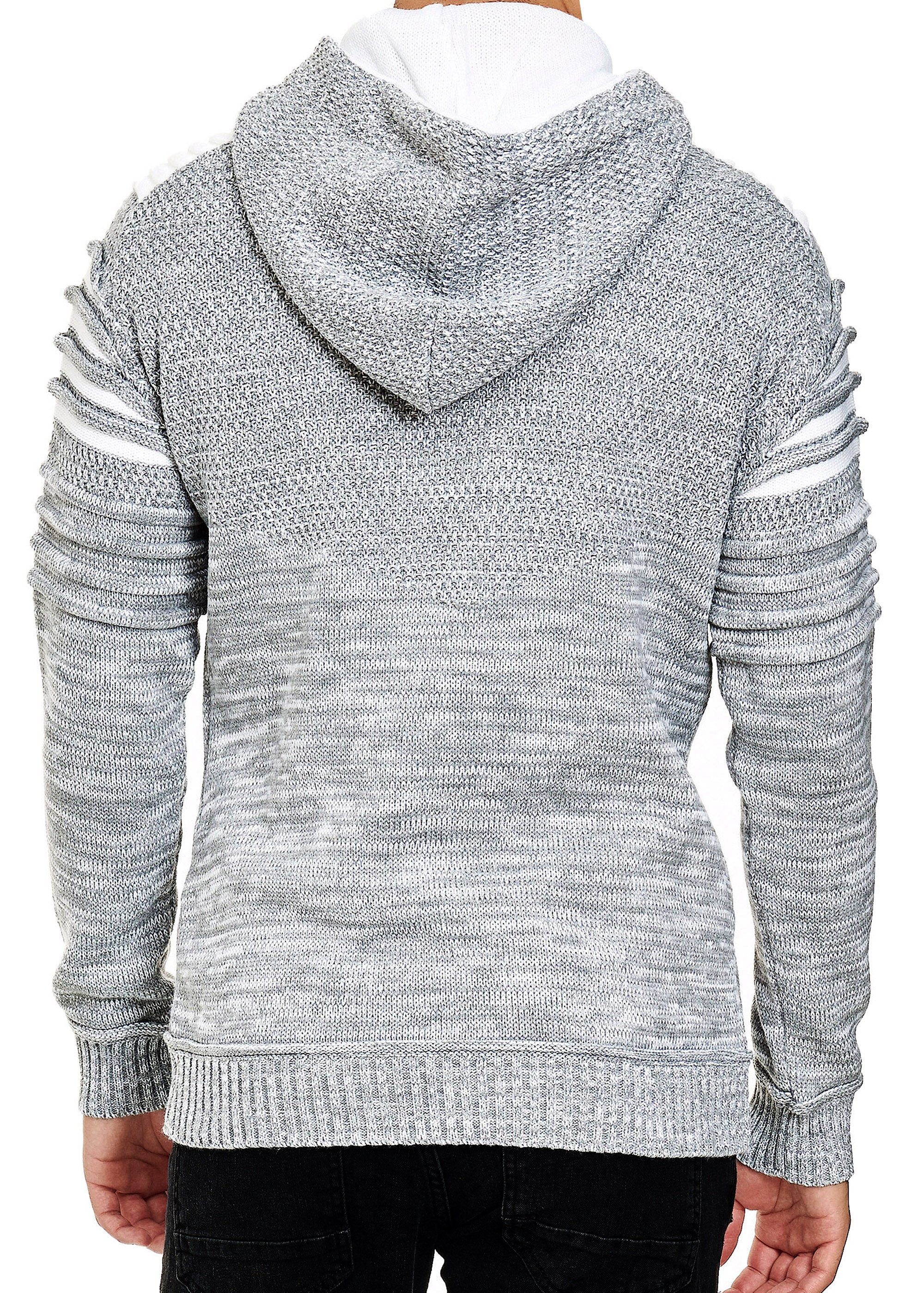 R-NEAL Kapuzenpullover Kapuzen-Pullover Hoodie mit 1/2 Zipper Strick Pullov günstig online kaufen