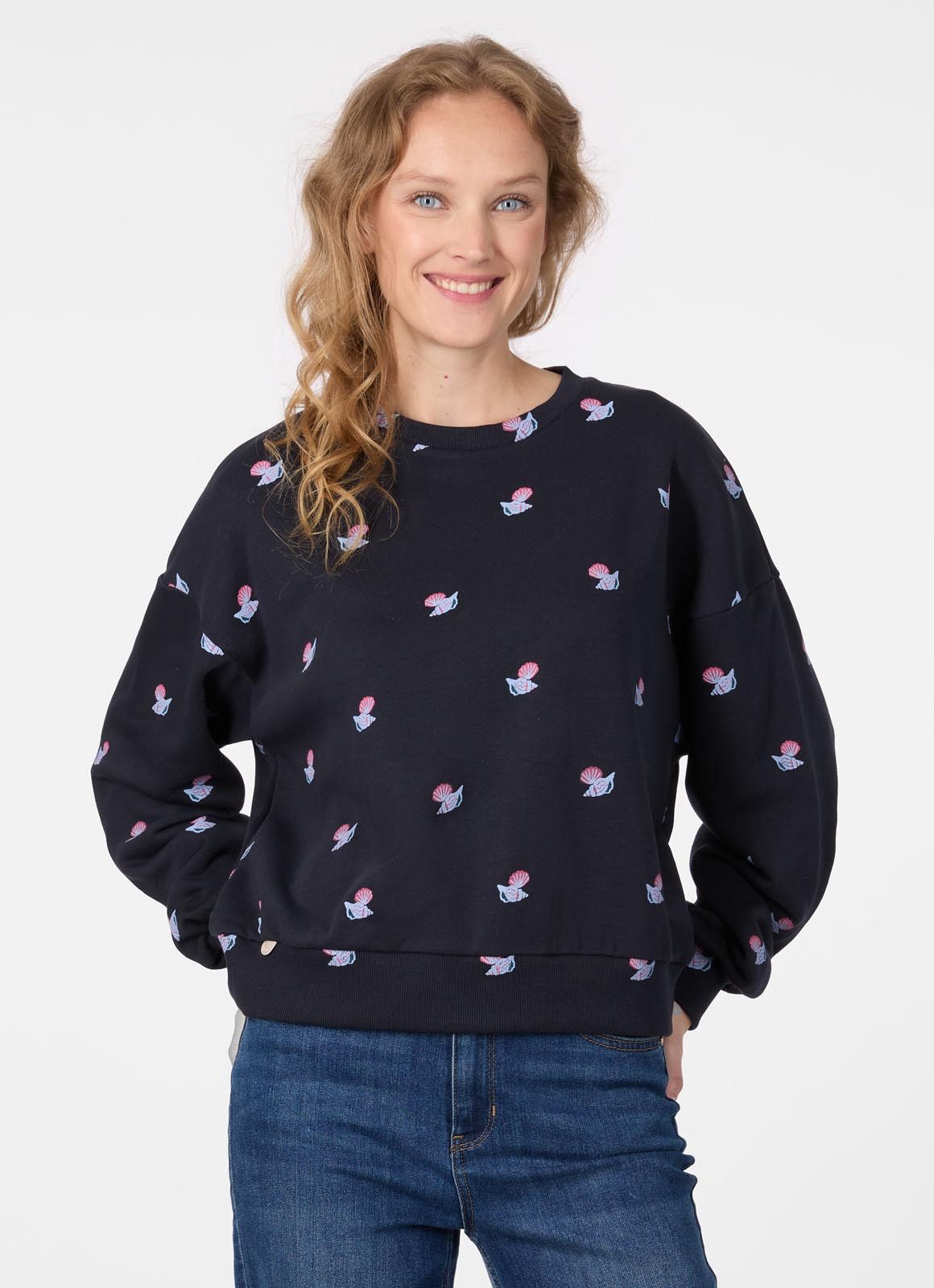 Ragwear Sweatshirt WUSS SHELLS Elastische Baumwollmischung und softem Finish mit Muschel-Print