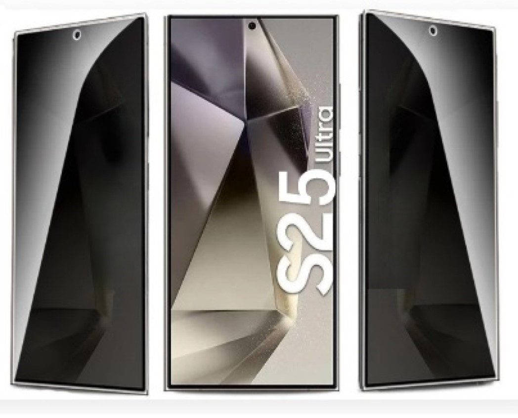 OLi Schutzfolie 2X Sichtschutz Glass Full Screen Privacy für Samsung Galaxy S25 Ultra, (Spar- Set, 2-St., 60° Einblick Schutz), Kratzerfest Privat Displayschutz Panzer Glas Fingerabdruck-Entsperrung