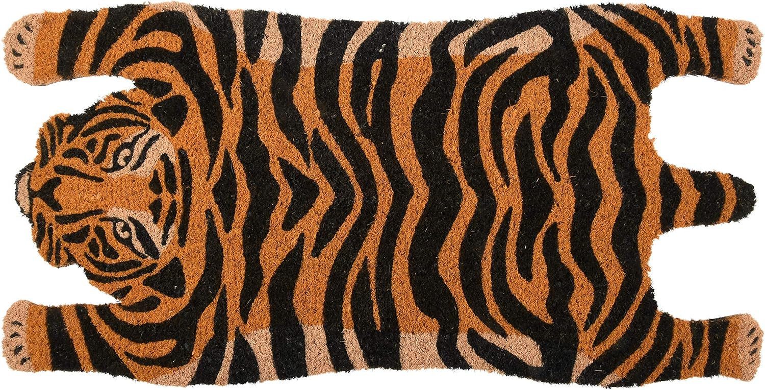 esschert design Fußmatte Esschert Design Türmatte Tiger aus Kokosfaser in Orange / schwarz, Tiger