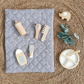 MUSTERKIND® Puppen Accessoires-Set Viola Pflege & Fütter-Set, natur/weiß/grau