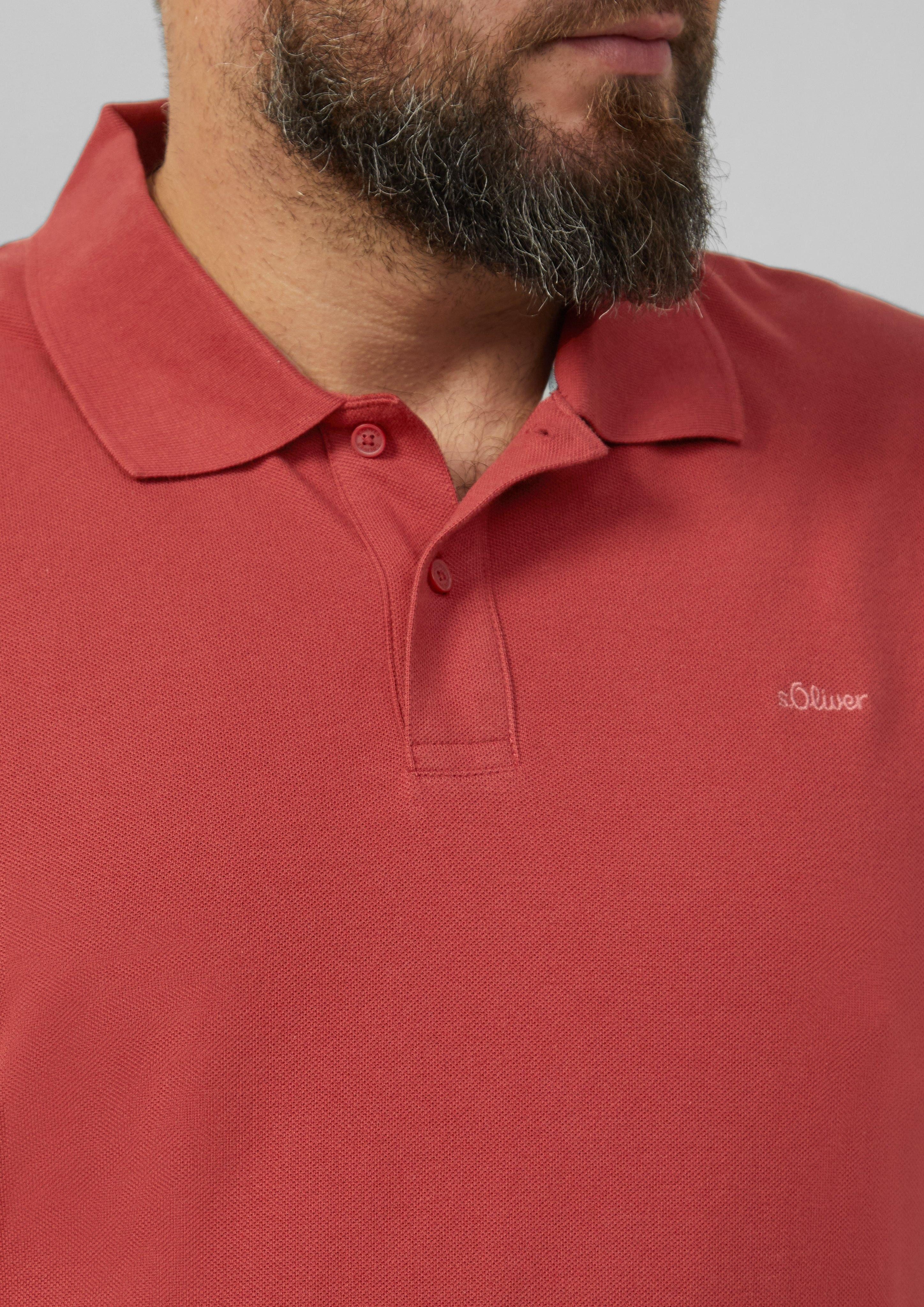 s.Oliver Poloshirt aus Baumwolle Farbe rot Größe: 5XL günstig online kaufen