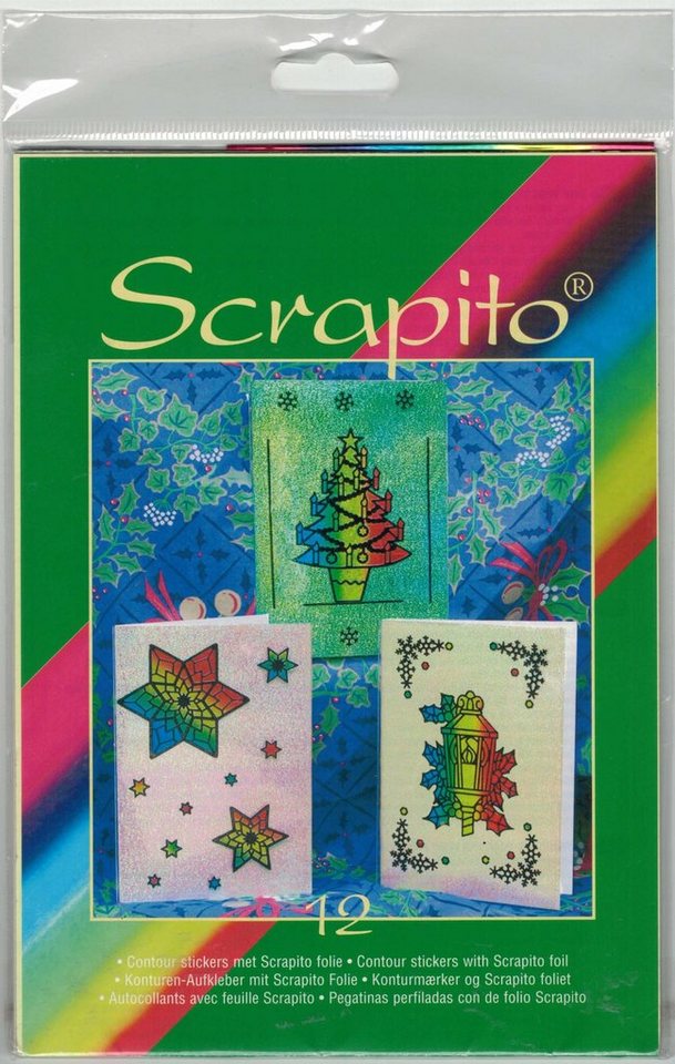 H-Erzmade Briefumschlag Scrapito Konturen-Aufkleber mit Scrapito Folie