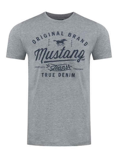 MUSTANG T-Shirt »Basic Print« (1-tlg) aus 100% Baumwolle