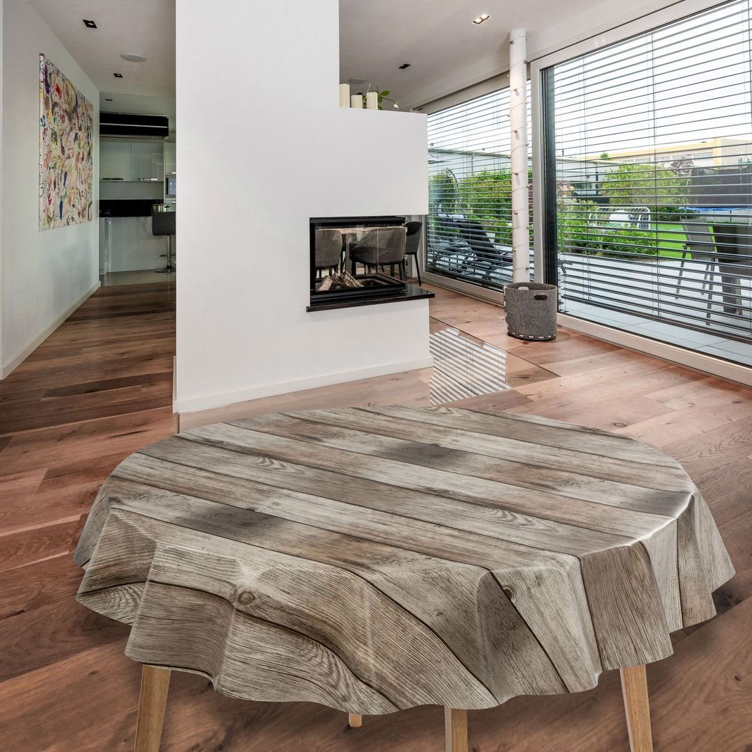 laro Tischdecke Wachstuch-Tischdecken Abwaschbar Holzoptik Braun günstig online kaufen