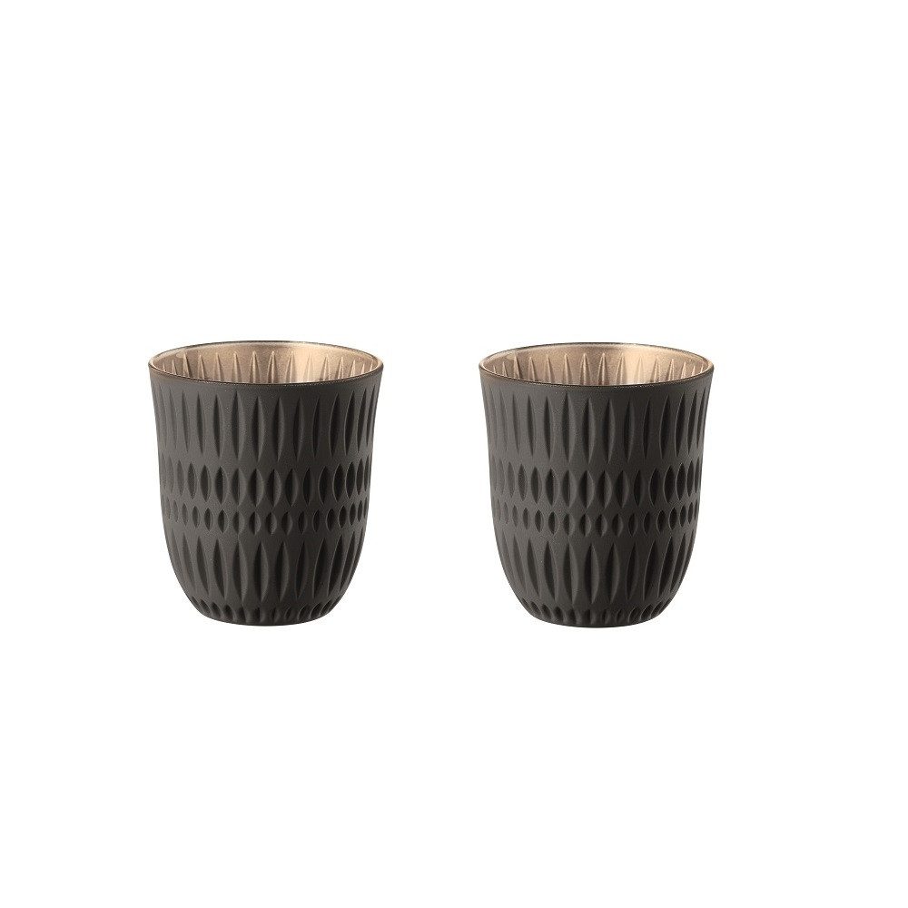Nachtmann Cocktailglas Nachtmann Ethno Colors Becher Black/Gold 2er Set, Kristallglas