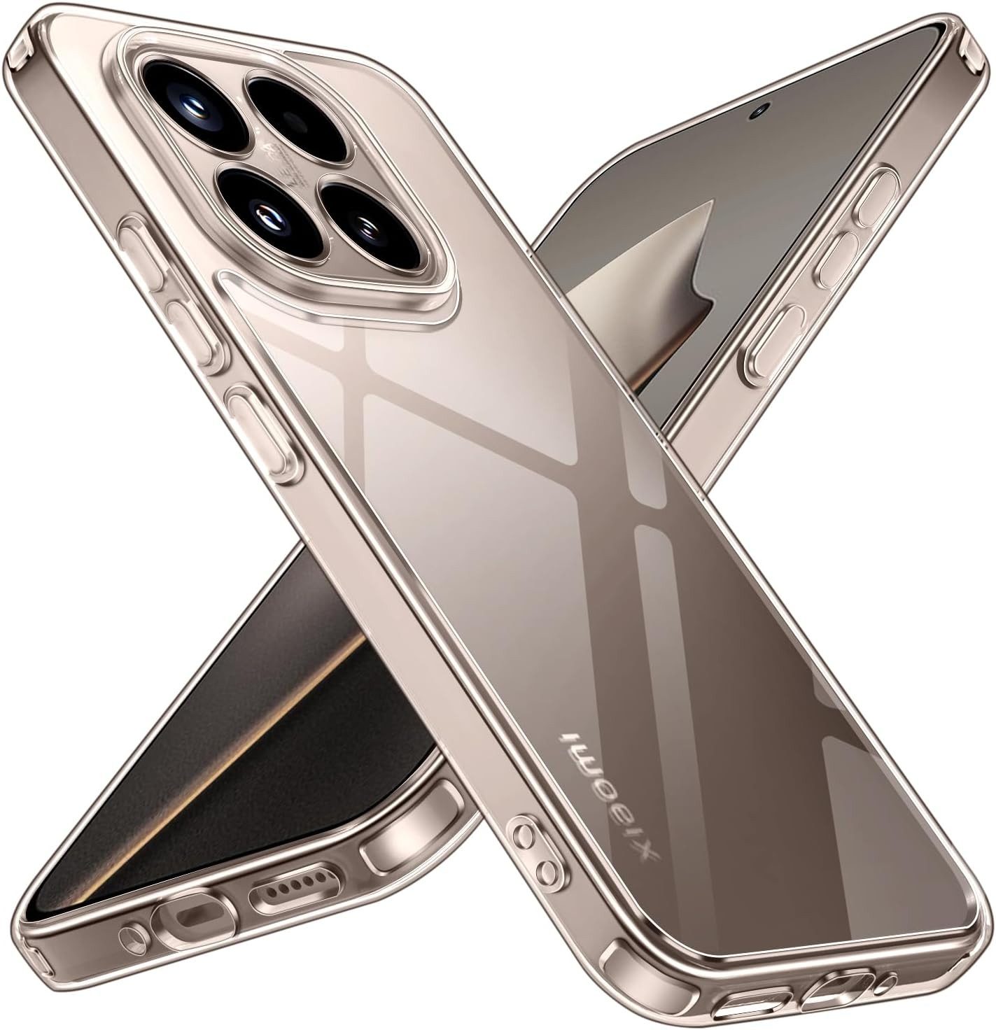 CLM-Tech Handyhülle Transparent für Xiaomi 15T / 15T Pro, TPU Gummi, Kratzfest, stoßsicher, schmutzabweisend