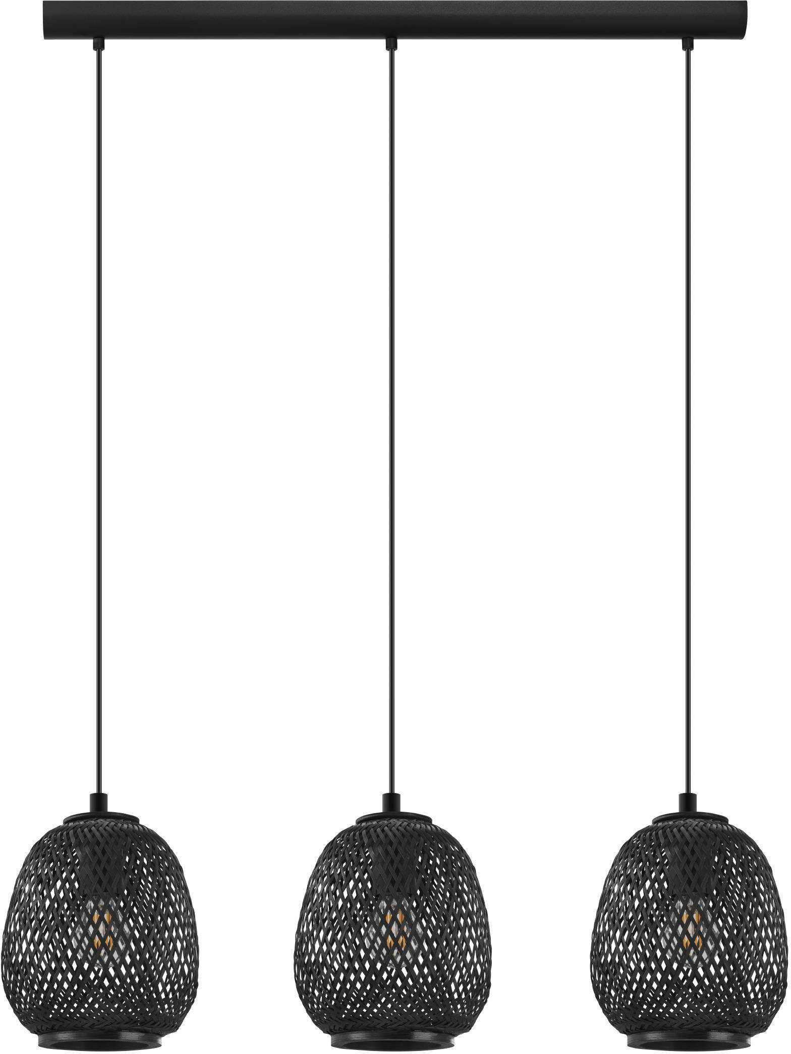 EGLO Hängeleuchte Dembleby, ohne Leuchtmittel, Hängelampe Vintage, Natur, Hygge, Holzgeflecht, E27, Ø 20 cm
